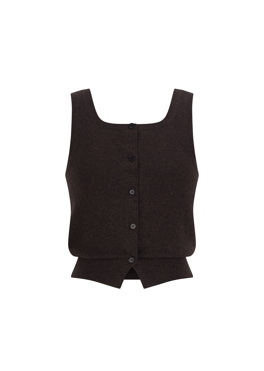 Amomento - Cashmere Button Up U-neck Vest (Brown) product image 6 | TRAB K-Fashion Australia