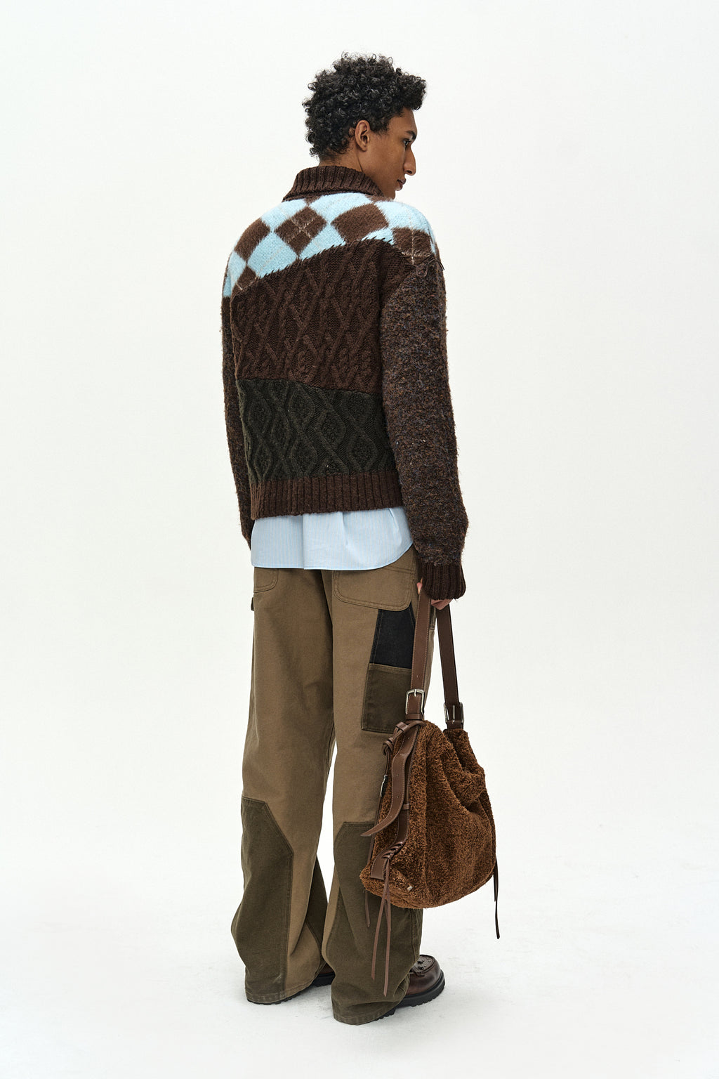 Andersson Bell - Austin Patchwork Washed Wide-Leg Jeans (khaki) (Khaki) product image 7 | TRAB K-Fashion Australia