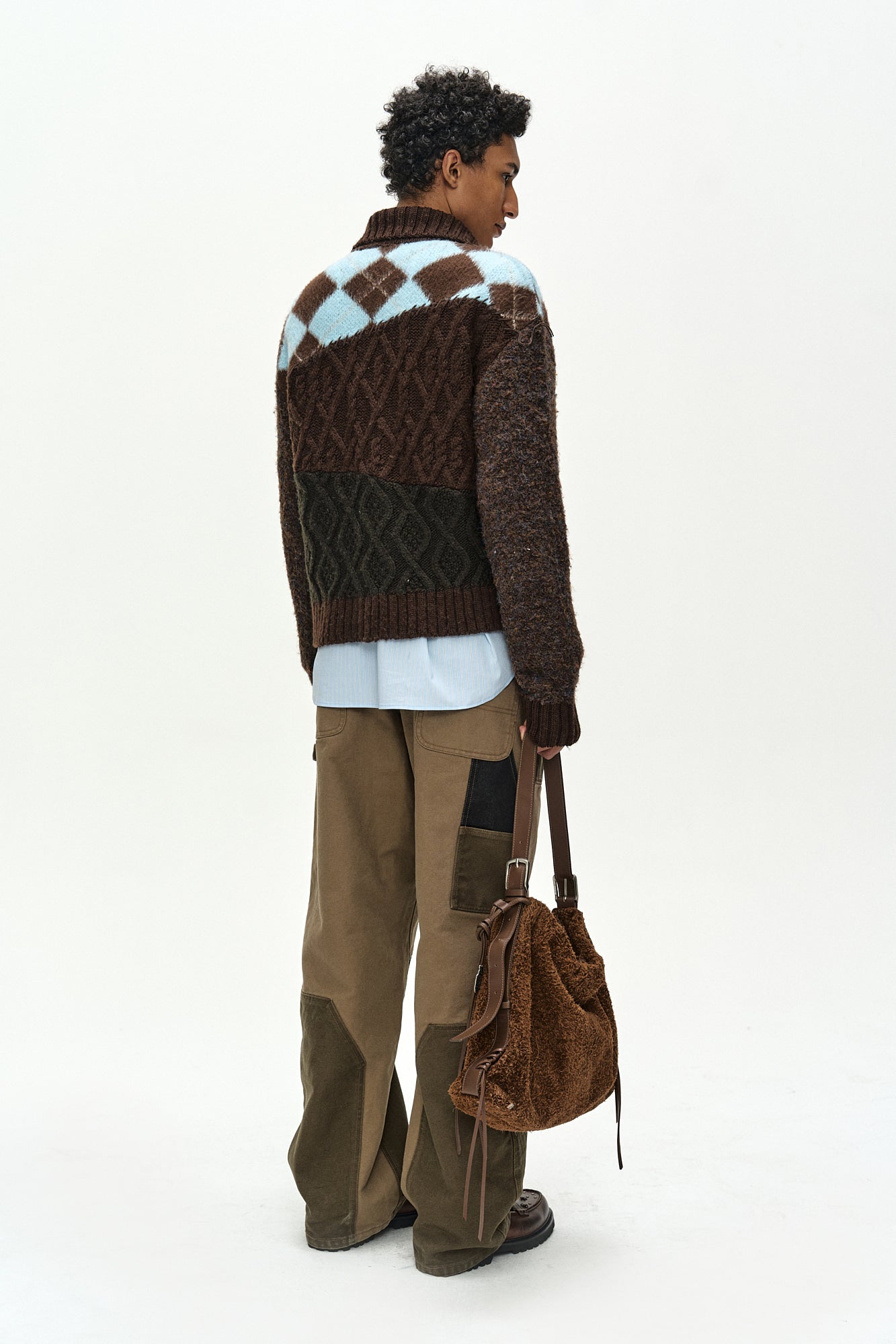 Andersson Bell - Austin Patchwork Washed Wide-Leg Jeans (khaki) (Khaki) product image 7 | TRAB K-Fashion Australia