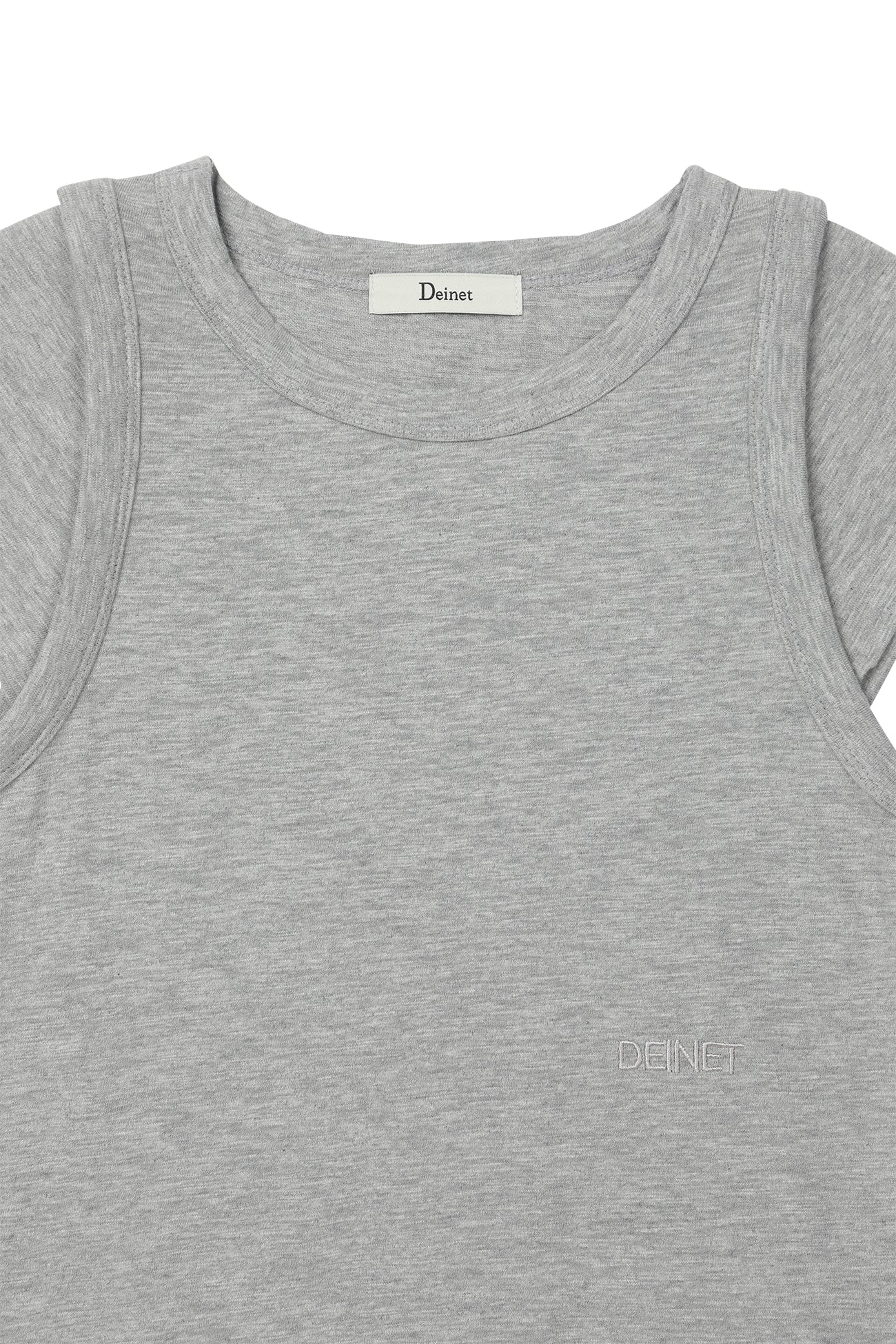 Deinet - Slub Cap Sleeve T-Shirt (Grey) product image 3 | TRAB K-Fashion Australia