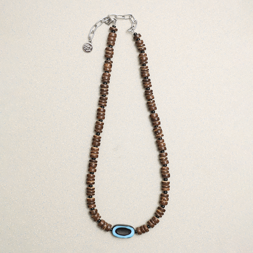 Towtow Archive - [Pre-Order – Ships June 17] Oval Coconut Necklace (Brown) product image 1 | TRAB K-Fashion Australia