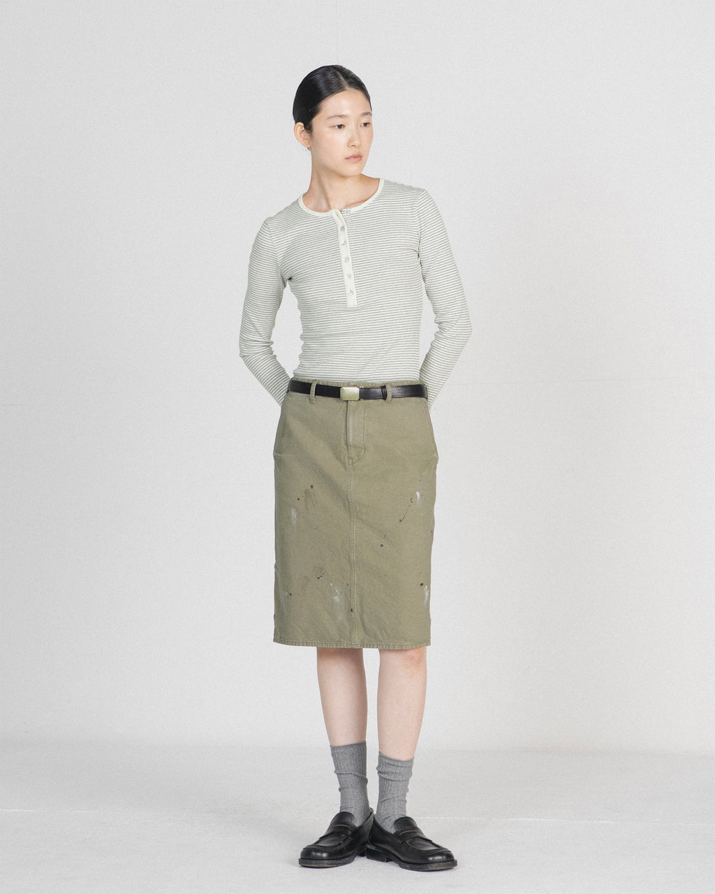 Brownyard - Painted Skirt (Khaki) product image 1 | TRAB K-Fashion Australia