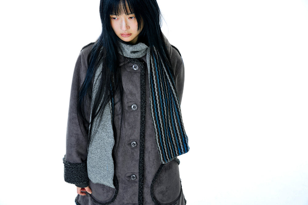 Coyseio - Round Collar Suede Jacket (Charcoal) product image 10 | TRAB K-Fashion Australia