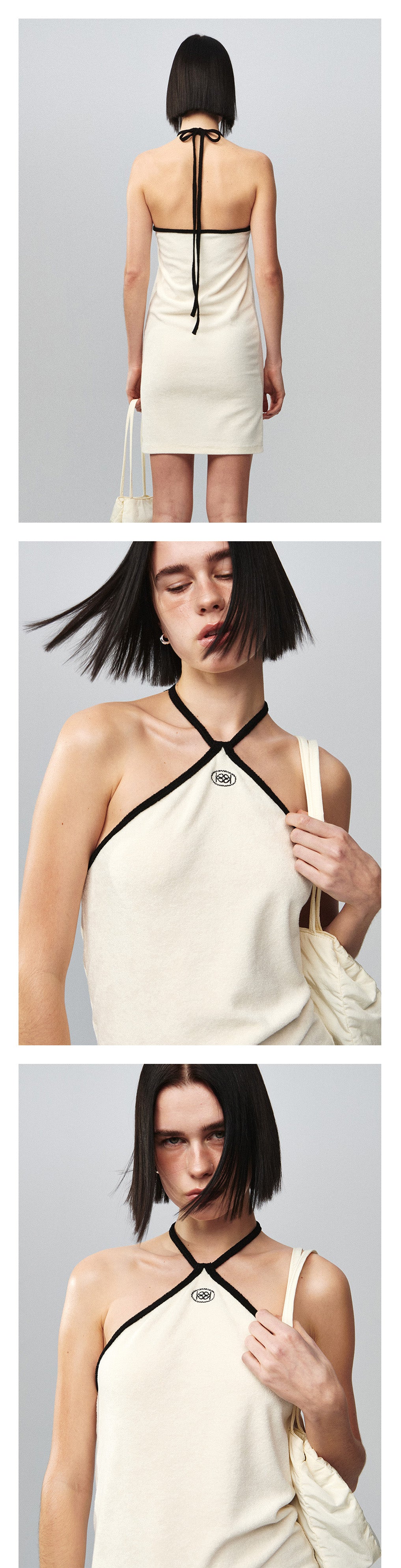 Kijun - Terry Halter Dress (Ivory) product image 1 | TRAB K-Fashion Australia