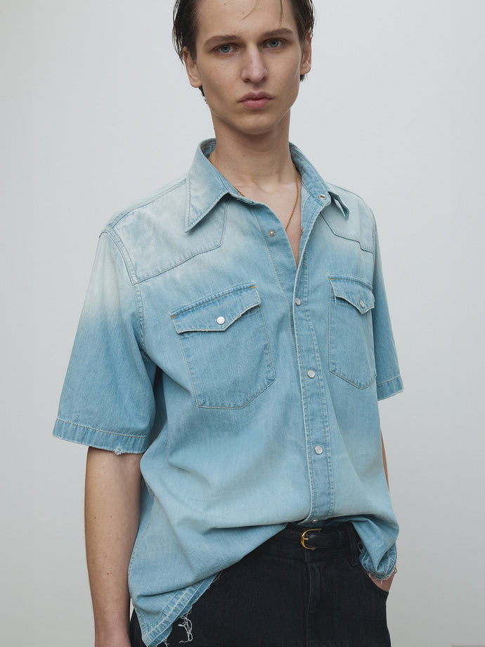 Tonywack - Washed Denim Cut-Off Shirt (Washed Blue) product image 4 | TRAB K-Fashion Australia