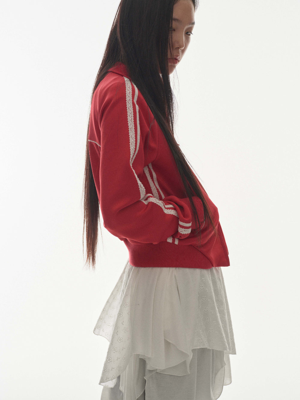 Coyseio - Lace Track Jacket (Red) product image 5 | TRAB K-Fashion Australia