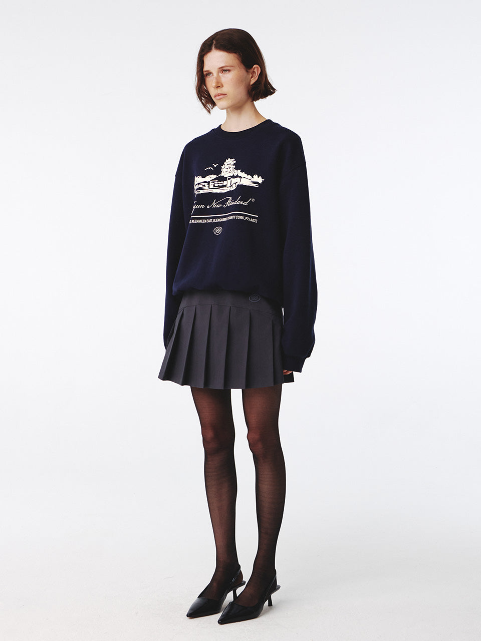 Kijun - Arc Tennis Mini Skirt (Charcoal) product image 8 | TRAB K-Fashion Australia