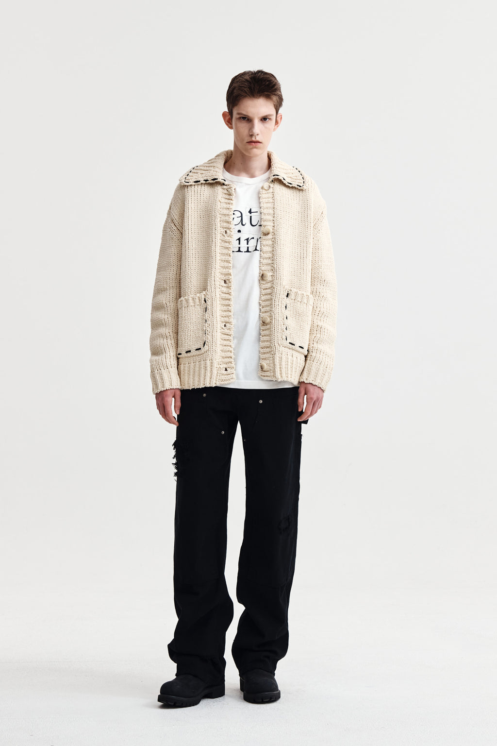 Matin Kim - Handmade Collar Knit Cardigan (Butter) product image 8 | TRAB K-Fashion Australia