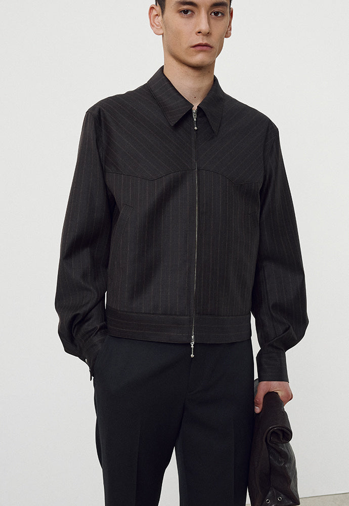 Tonywack - Worsted Wool Western Blouson Jacket (Brown Stripe) product image 5 | TRAB K-Fashion Australia