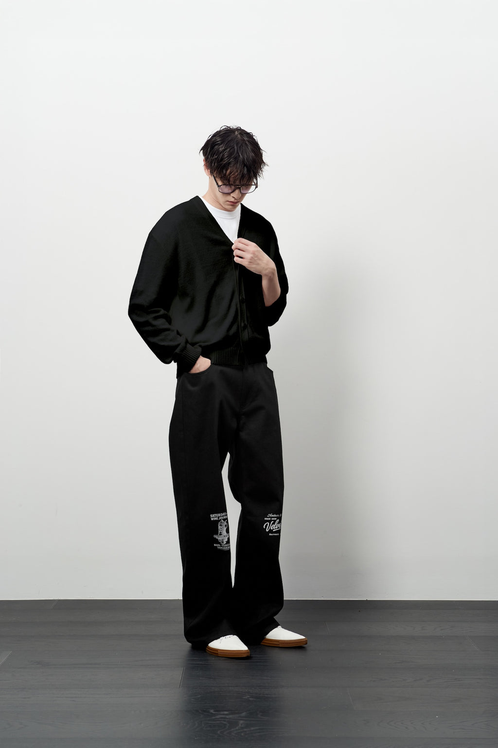 Stu - V- Neck Light Cardigan (Black) product image 10 | TRAB K-Fashion Australia