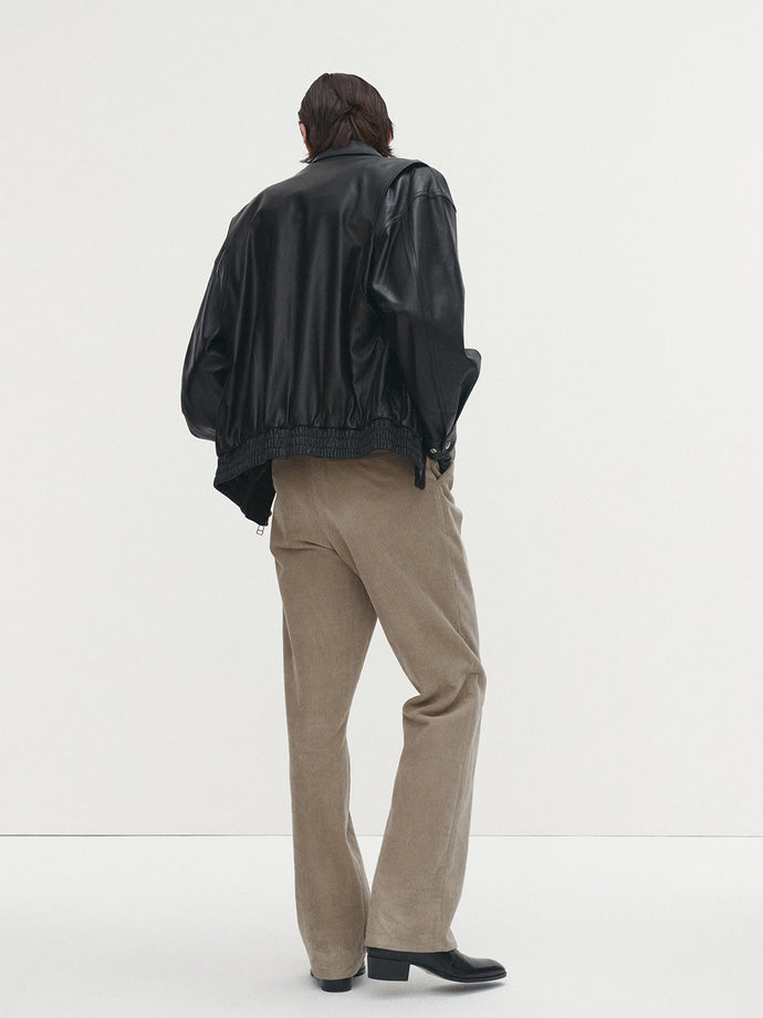 Tonywack - Leather Oversized Blouson Jacket (Black) product image 4 | TRAB K-Fashion Australia
