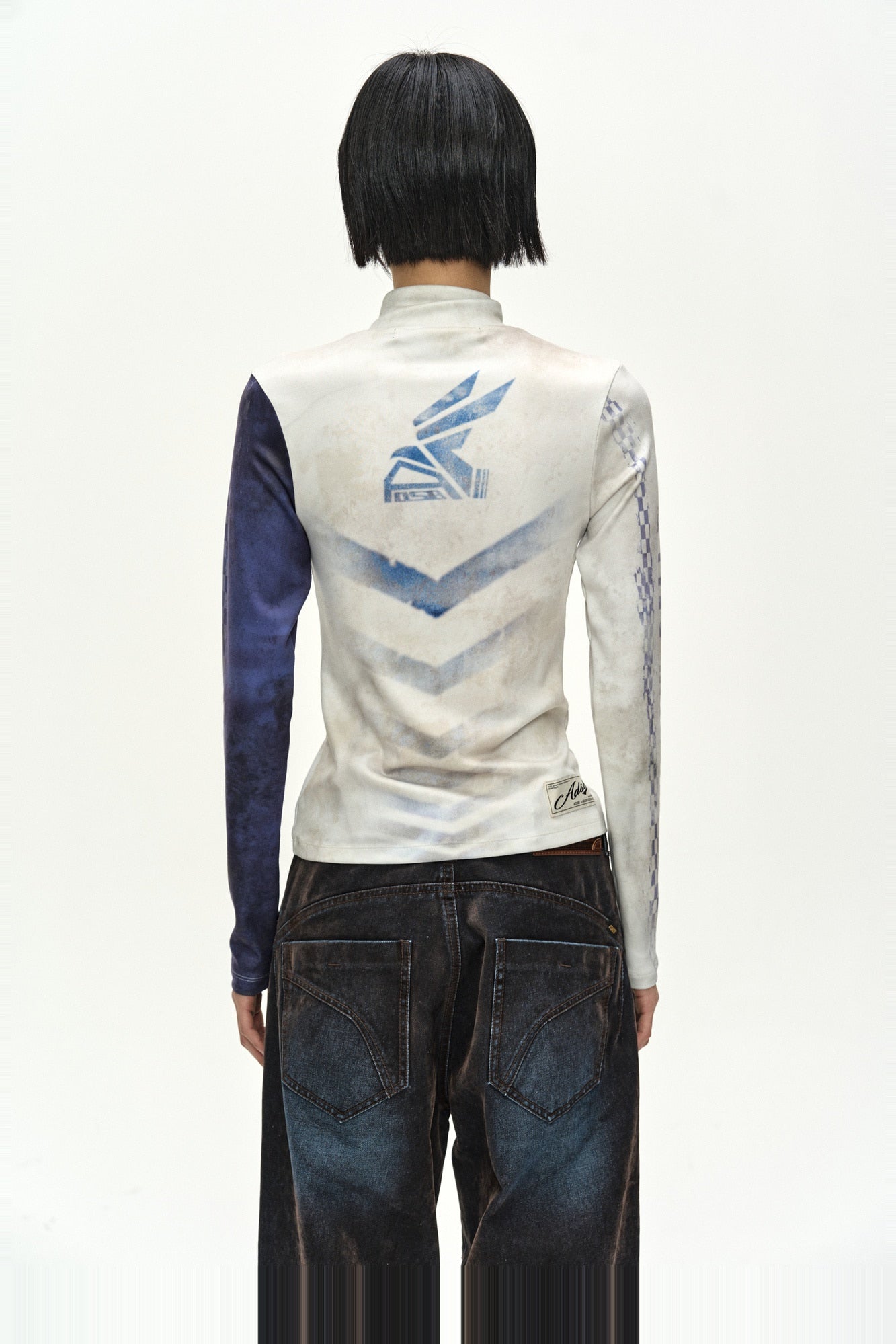 Andersson Bell - Racing Graphic Color-Block High-Neck Top (ivory/navy) (Ivory/Navy) product image 5 | TRAB K-Fashion Australia