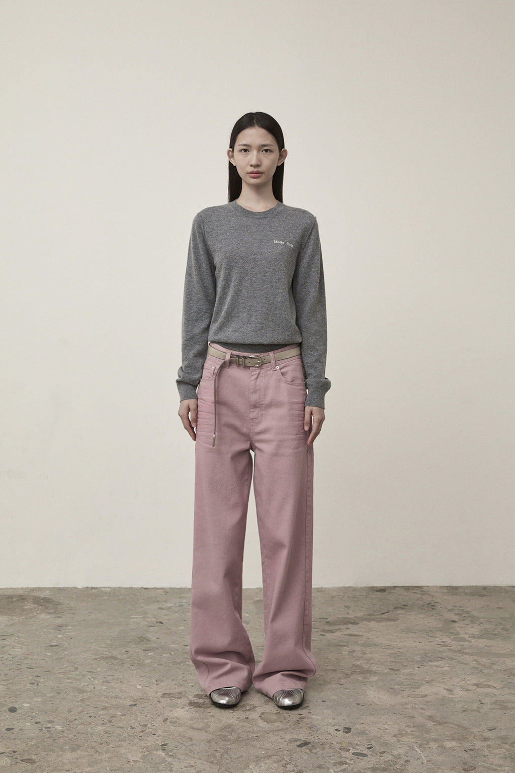 Matin Kim - Cashmere Blended Round Knit Pullover (Grey) product image 15 | TRAB K-Fashion Australia