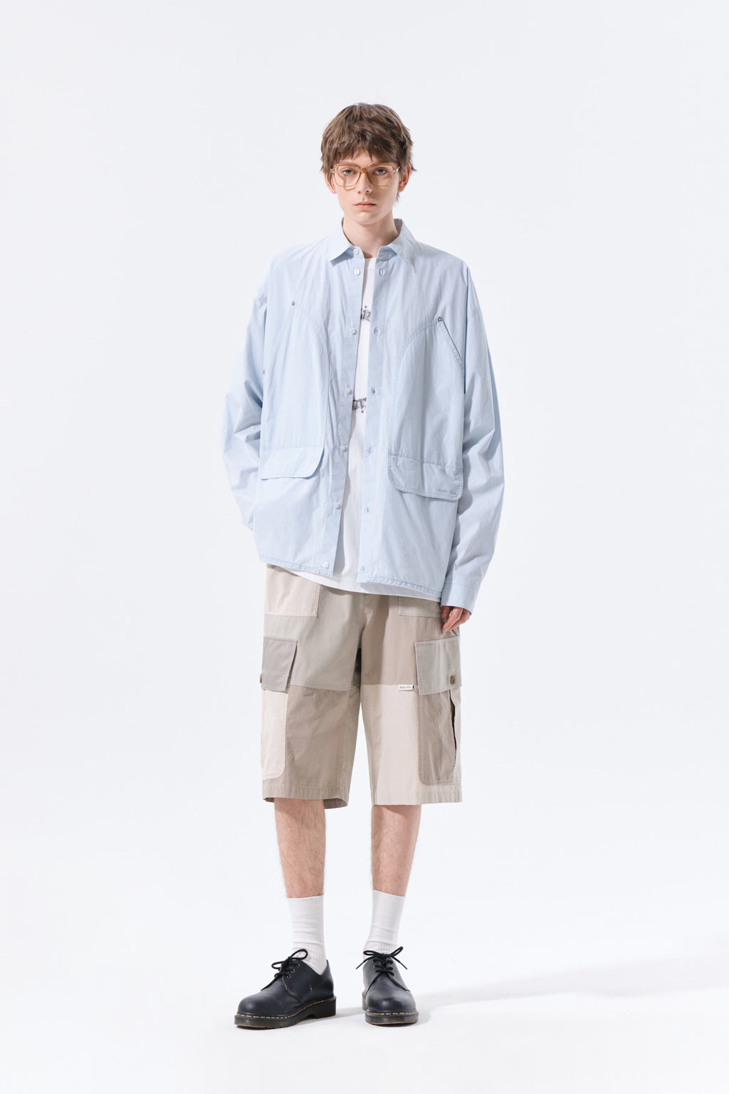 Matin Kim - Washed Cotton Drawstring Shirt (Sky) product image 9 | TRAB K-Fashion Australia