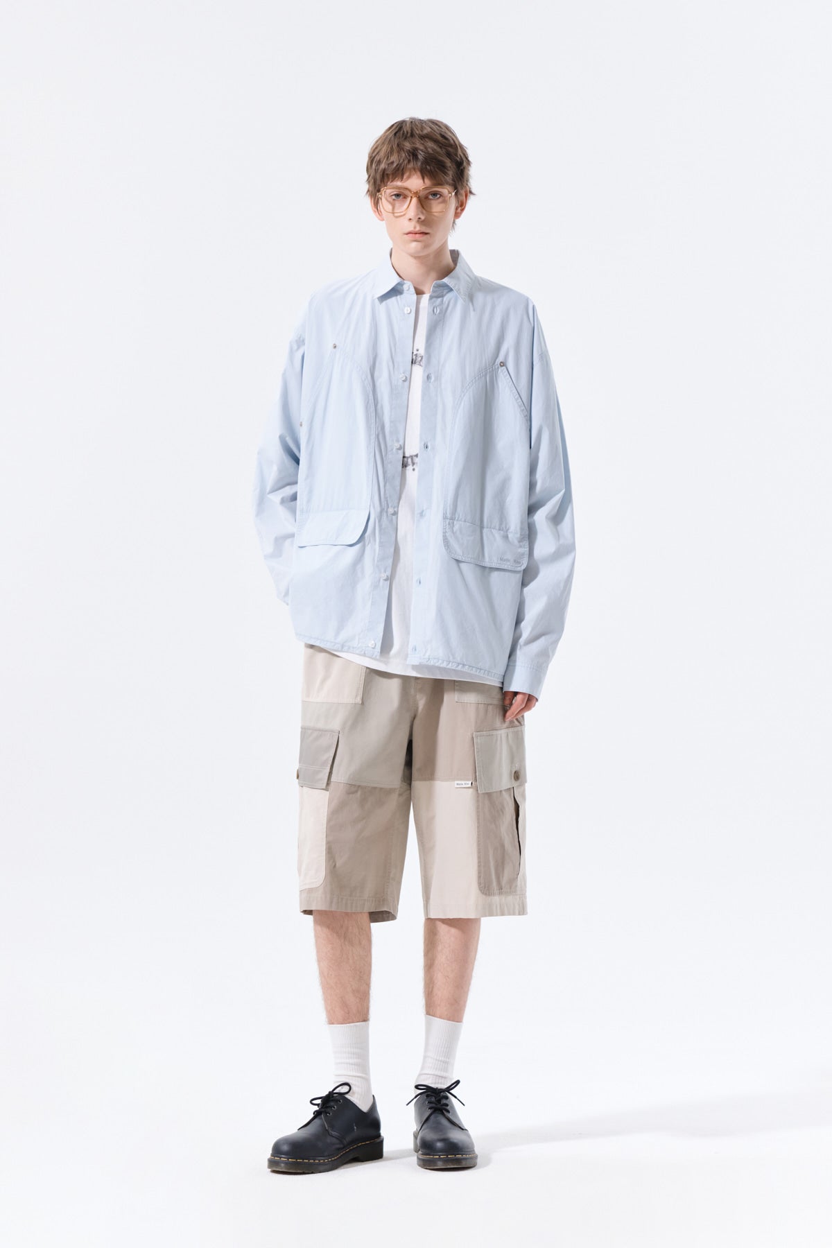 Matin Kim - Washed Cotton Drawstring Shirt (Sky) product image 9 | TRAB K-Fashion Australia