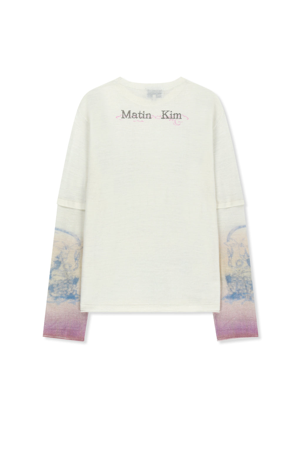 Matin Kim - Sleeve Print Knit Pullover (Ivory) product image 2 | TRAB K-Fashion Australia