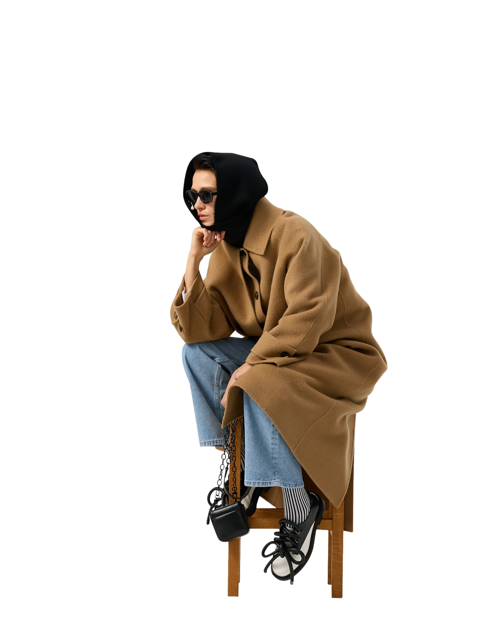 Kimhe Kim - Scarf Detail Long Coat (Beige) product image 20 | TRAB K-Fashion Australia