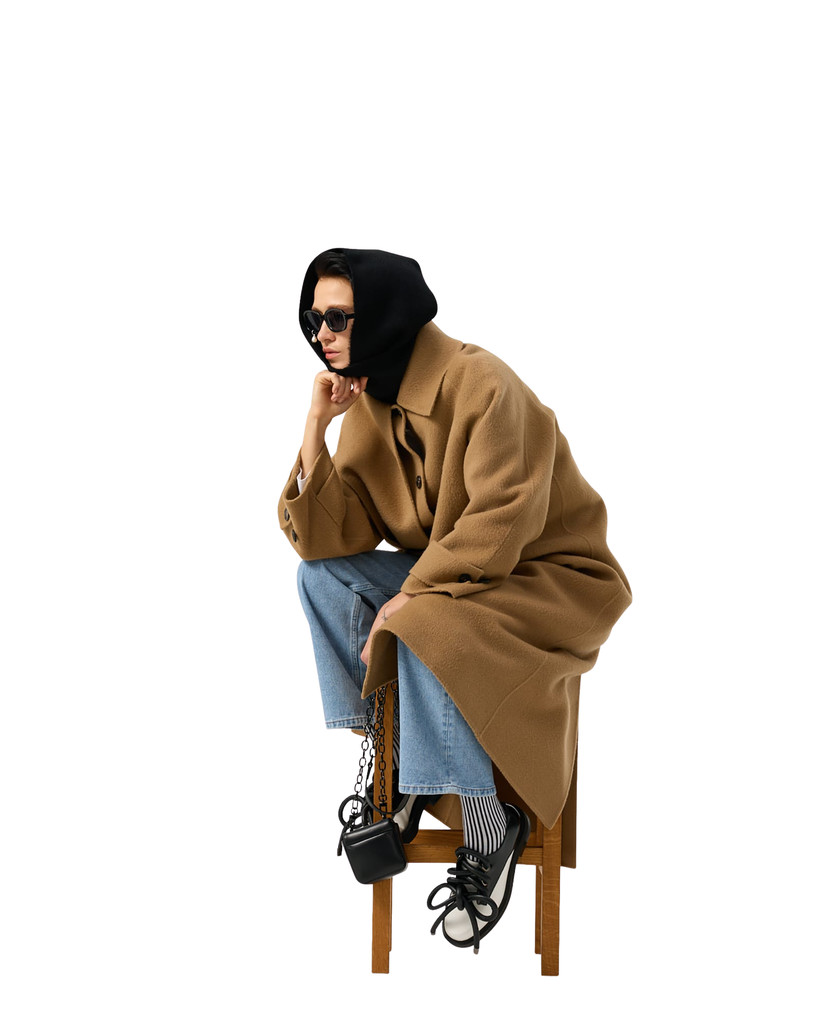 Kimhe Kim - Scarf Detail Long Coat (Beige) product image 20 | TRAB K-Fashion Australia