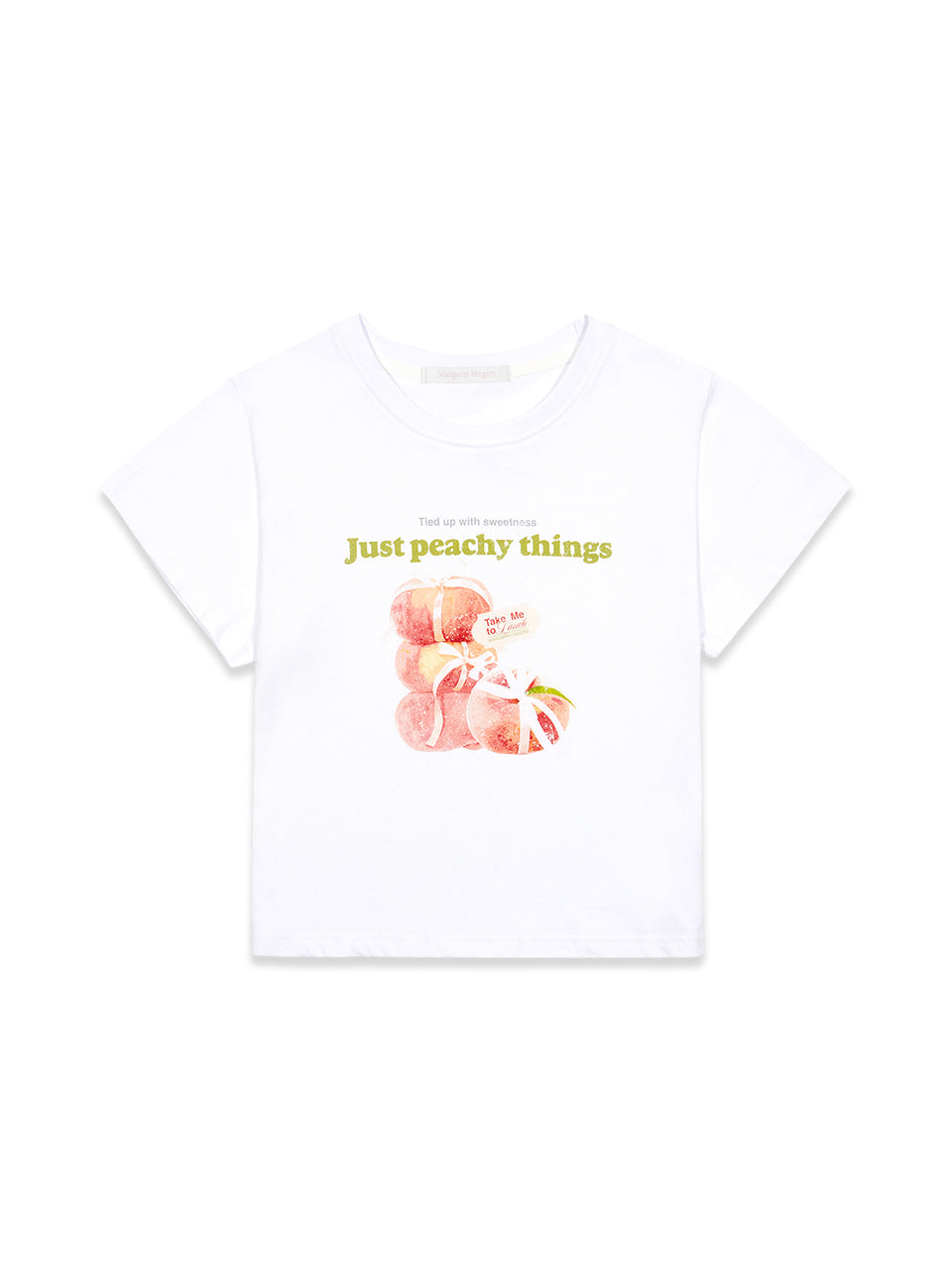 Margarin Fingers - Peach Graphic T-Shirt (White) product image 2 | TRAB K-Fashion Australia