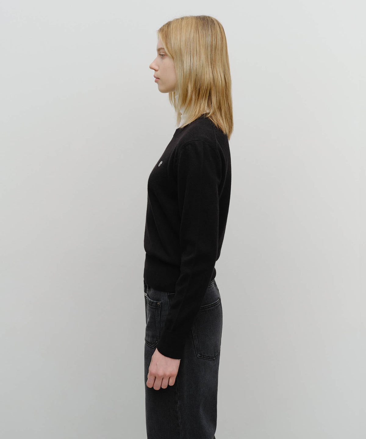Marithe & Francois Girbaud - Basic Crop Knit Pullover (Black) product image 2 | TRAB K-Fashion Australia