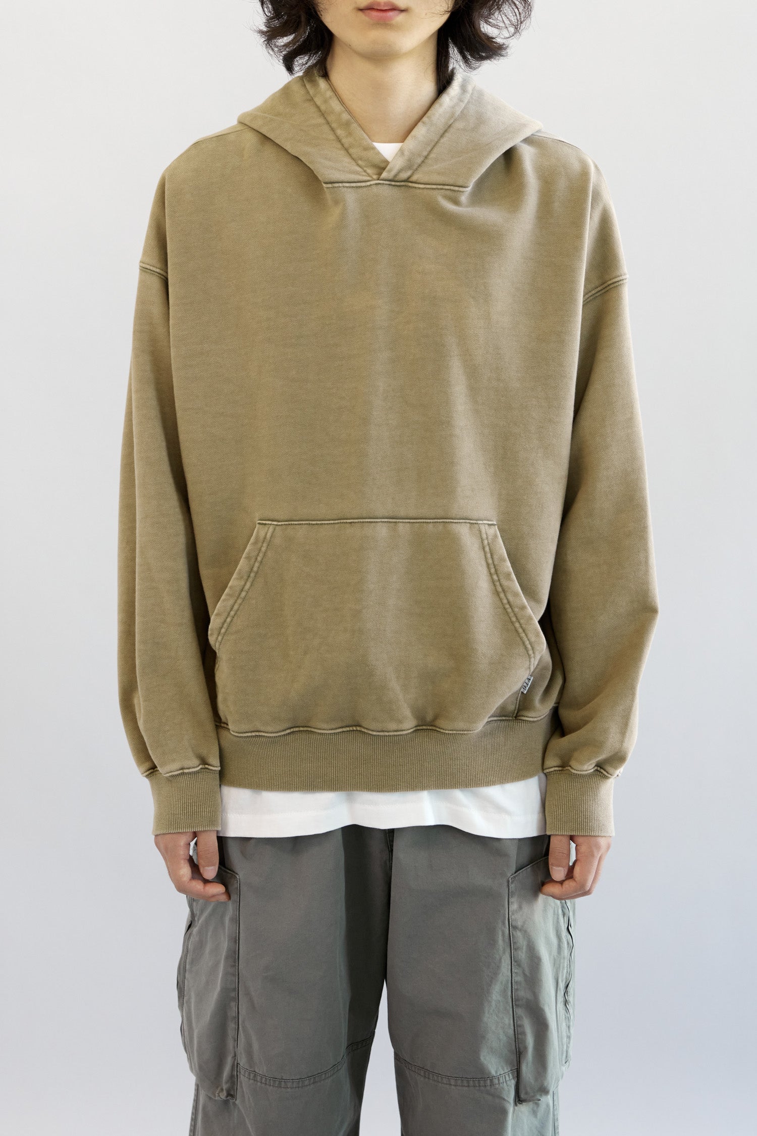 Hatchingroom - Layering Hoodie Washed (Olive) product image 7 | TRAB K-Fashion Australia