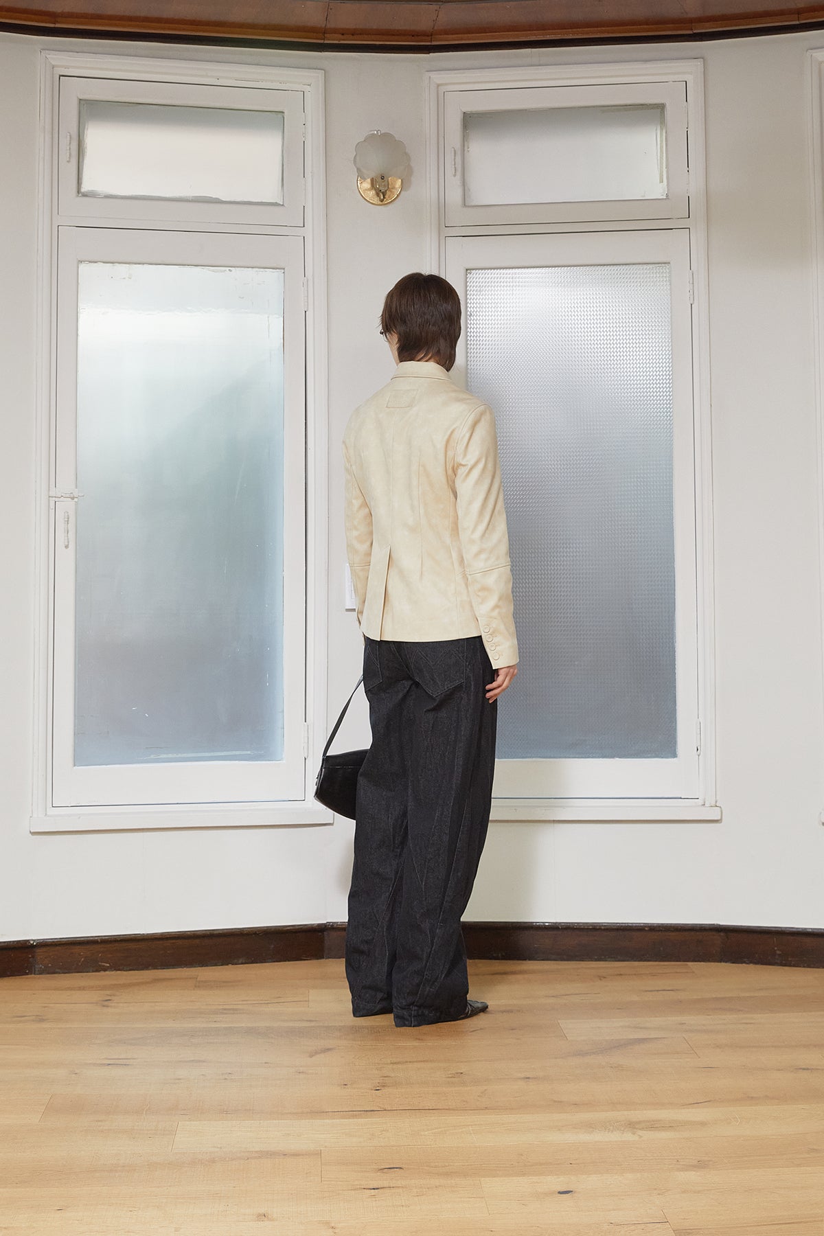 Matin Kim - Washed Matt Leather Single Blazer (Light Beige) product image 9 | TRAB K-Fashion Australia