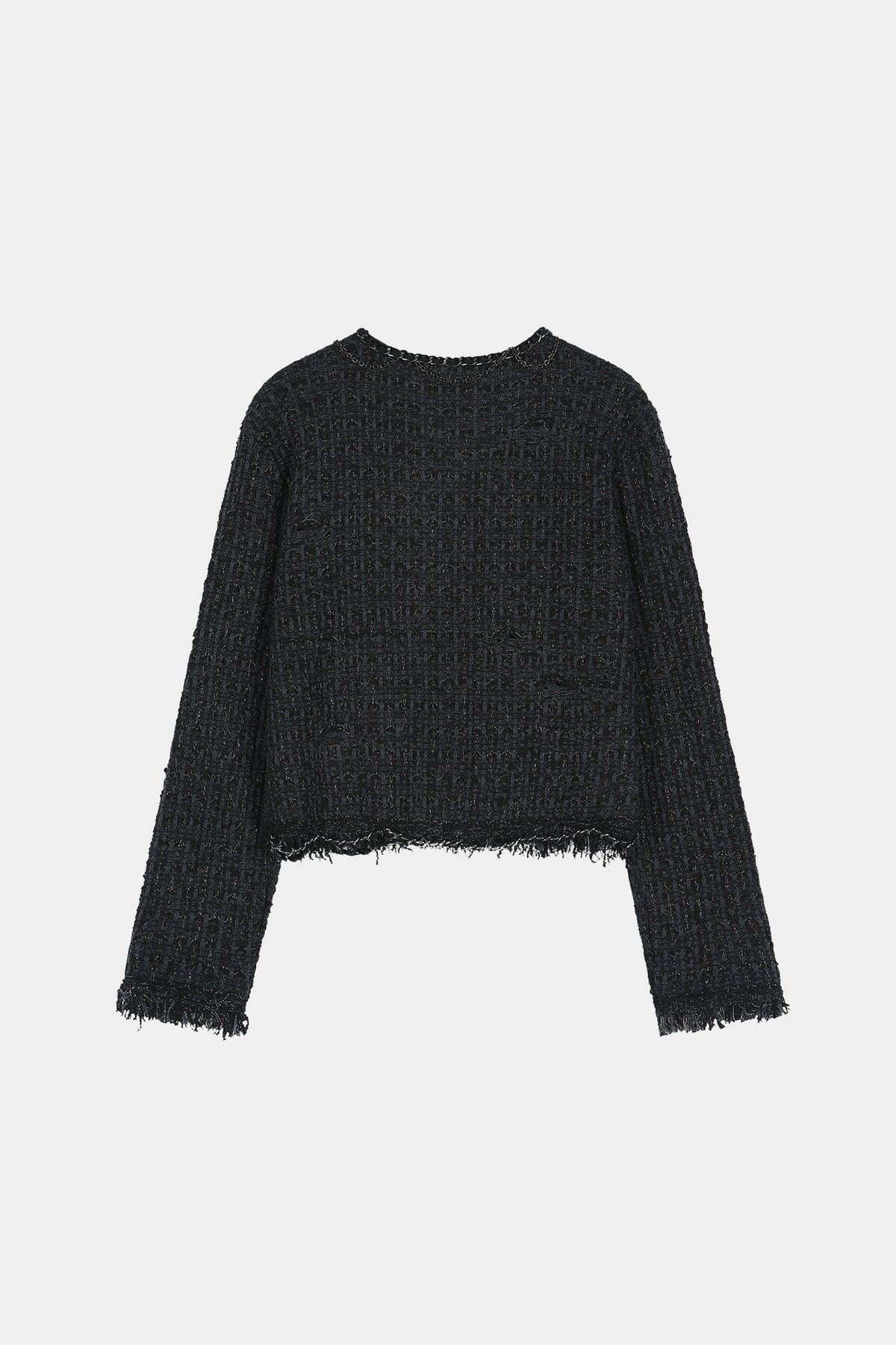 Andersson Bell - Raw Chain-Edge Tweed Jacket (Black) product image 11 | TRAB K-Fashion Australia