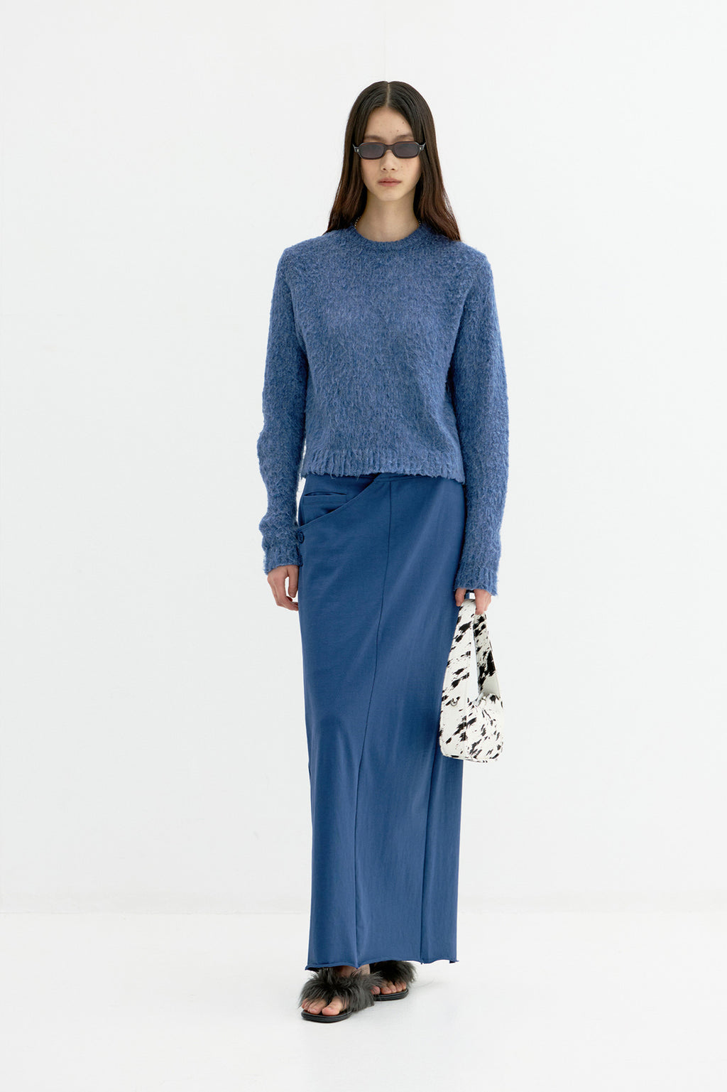 Coor - Brushed Cropped Knit (Melange Blue) product image 2 | TRAB K-Fashion Australia