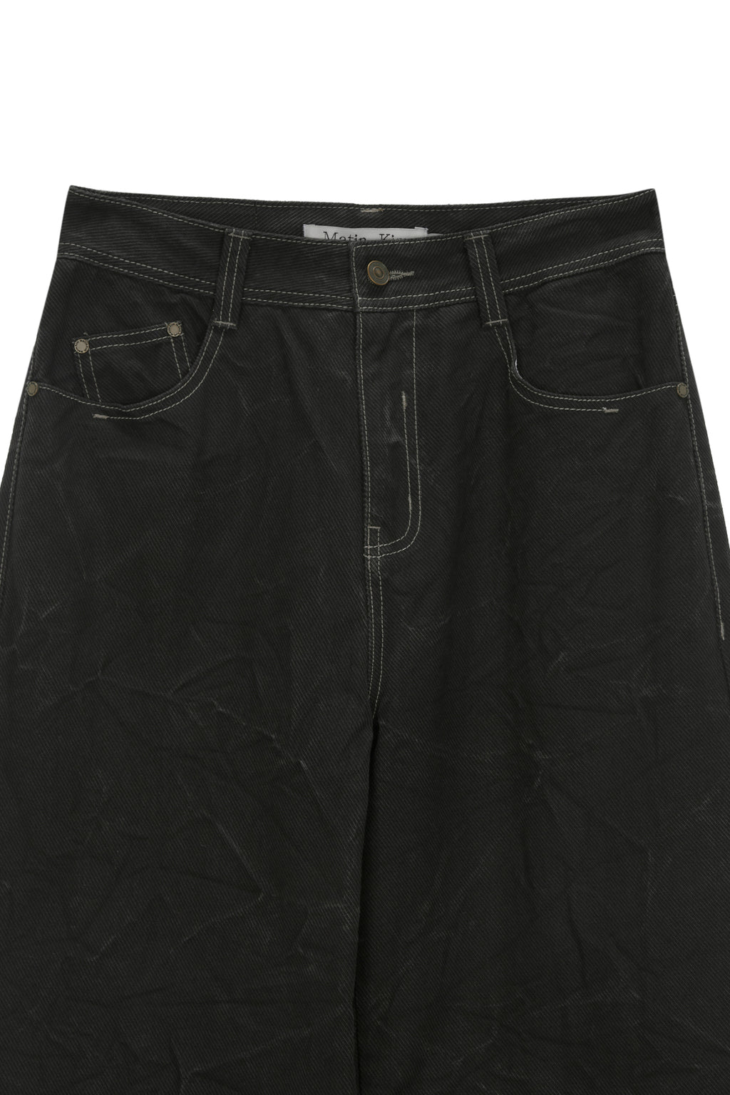 Matin Kim - Pigment Washed Denim Pants (Khaki Brown) product image 3 | TRAB K-Fashion Australia