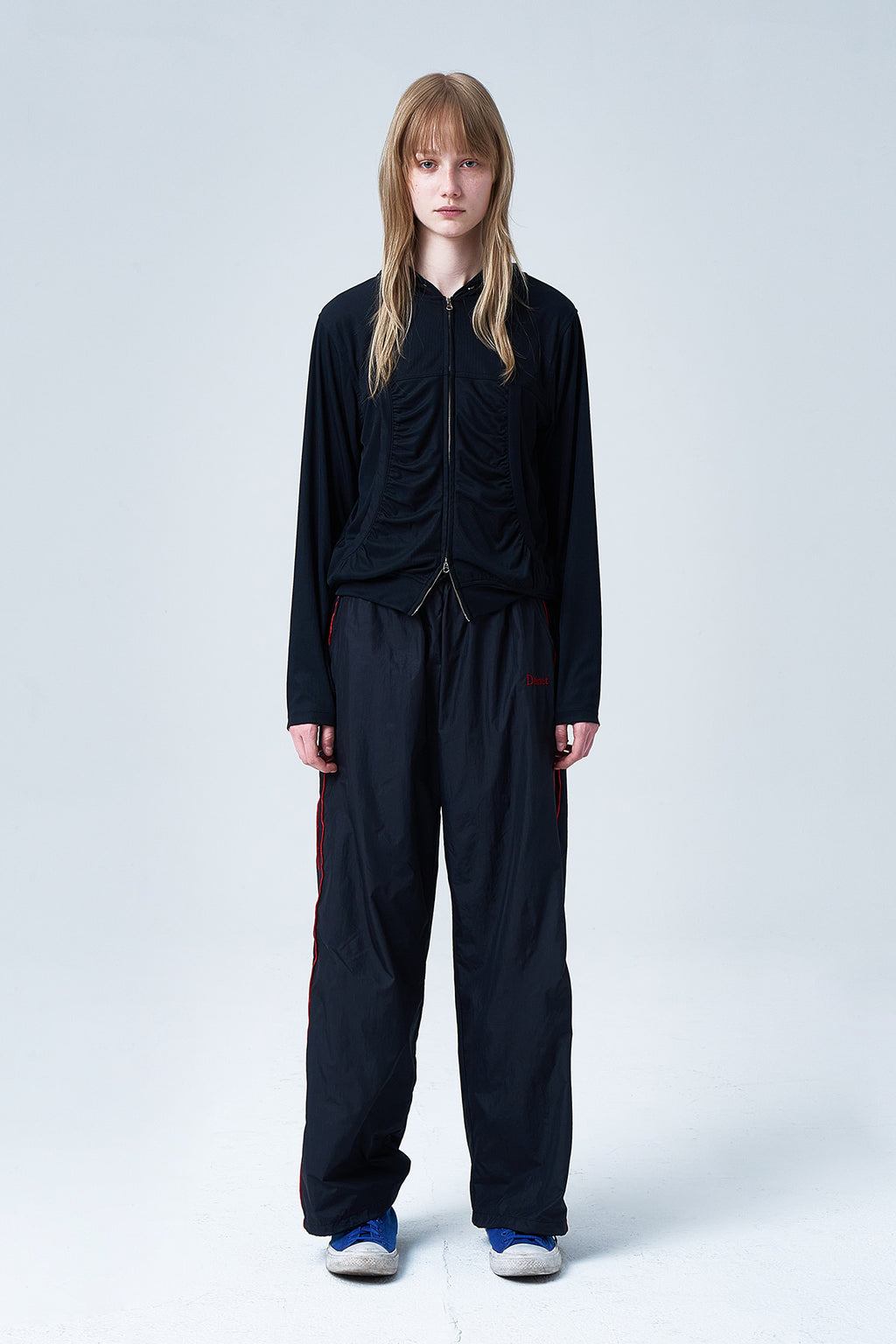 Deinet - Shirring Hood Zip Up (Black) product image 1 | TRAB K-Fashion Australia