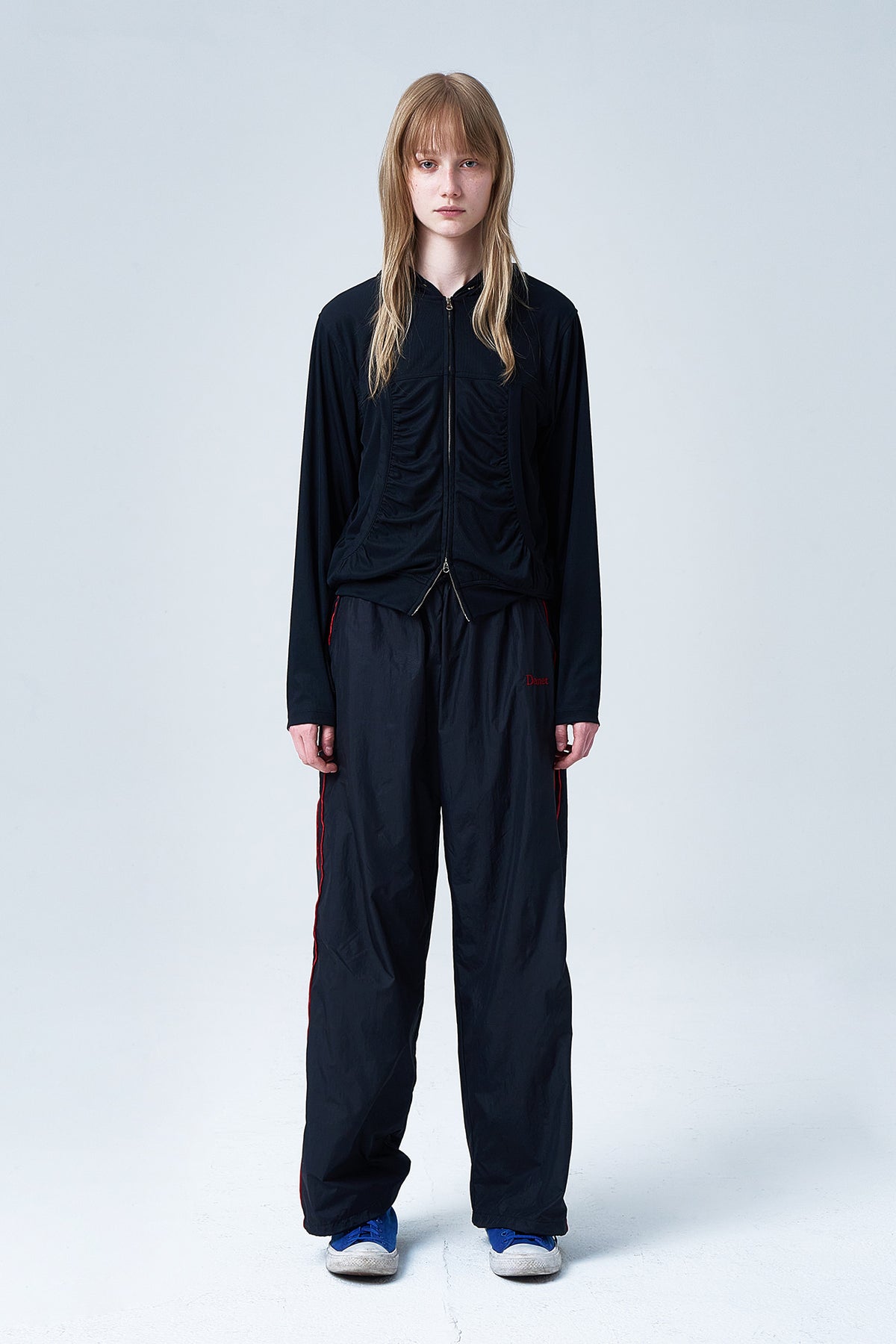 Deinet - Shirring Hood Zip Up (Black) product image 1 | TRAB K-Fashion Australia