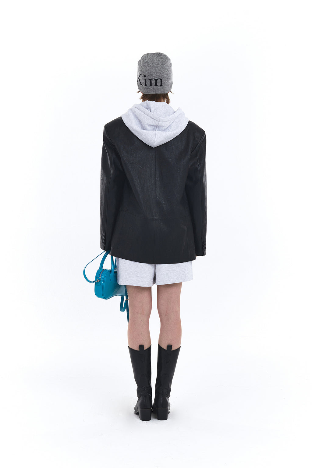 Matin Kim - Logo Jacquard Short Beanie (Grey) product image 6 | TRAB K-Fashion Australia