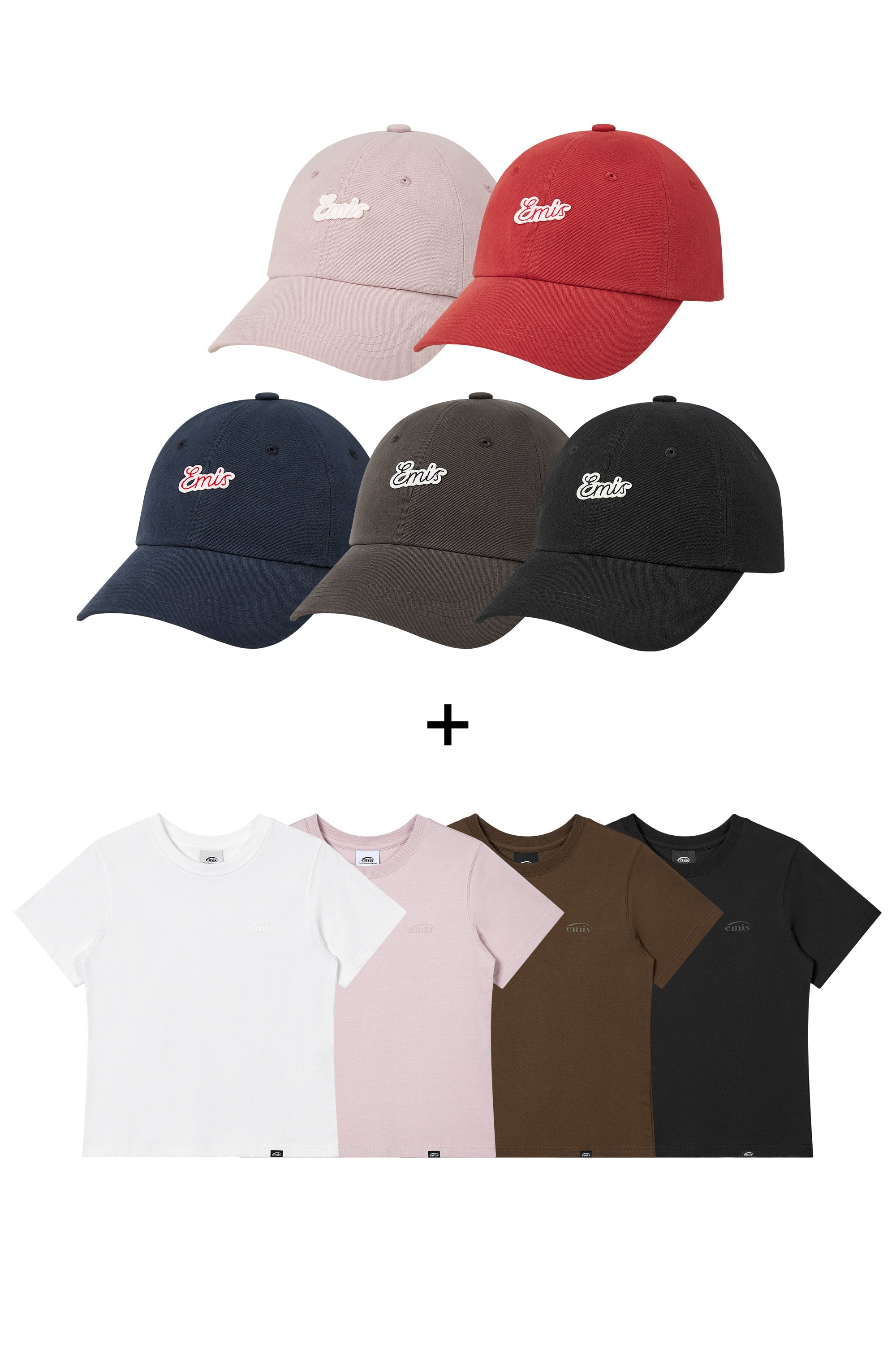 Emis - [Set Sale] Small Line Patch Ball Cap + (W) Mono Logo Print T (Shirt) product image 1 | TRAB K-Fashion Australia