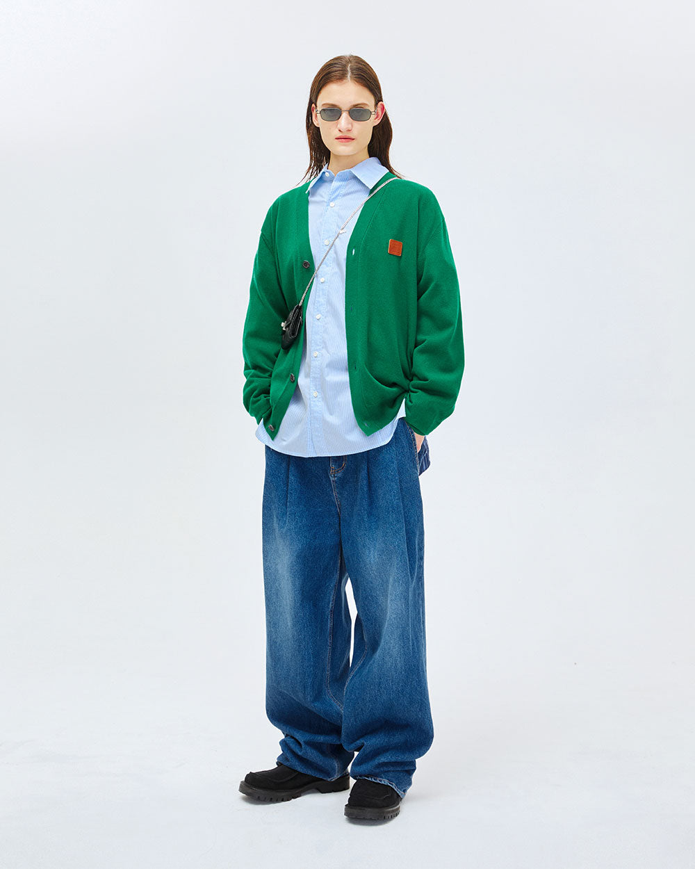 Ader Error - Decal logo cardigan (Green) product image 4 | TRAB K-Fashion Australia