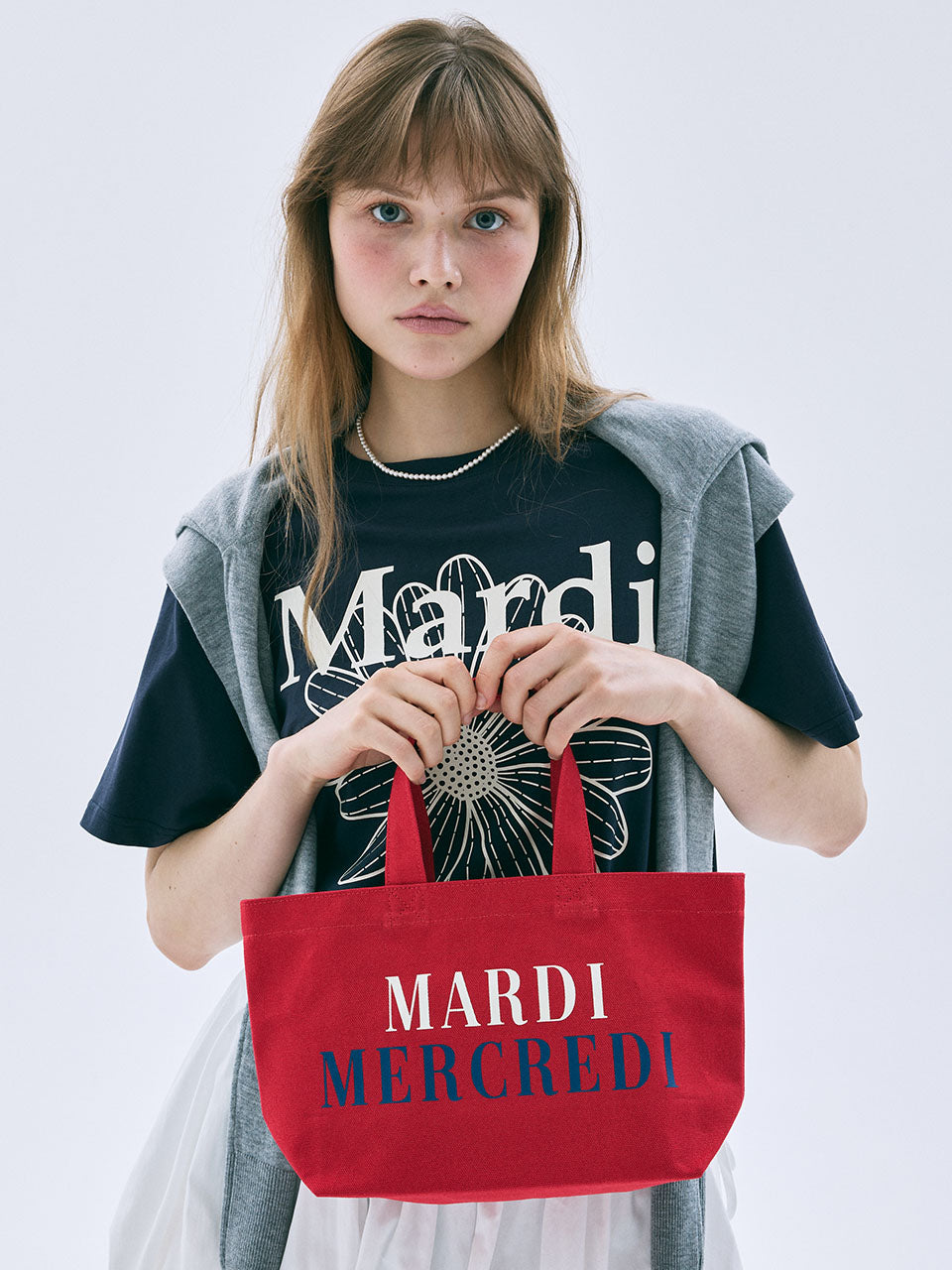Mardi Mercredi - Canvas Tote Bag La Typo Francaise (Red) product image 1 | TRAB K-Fashion Australia