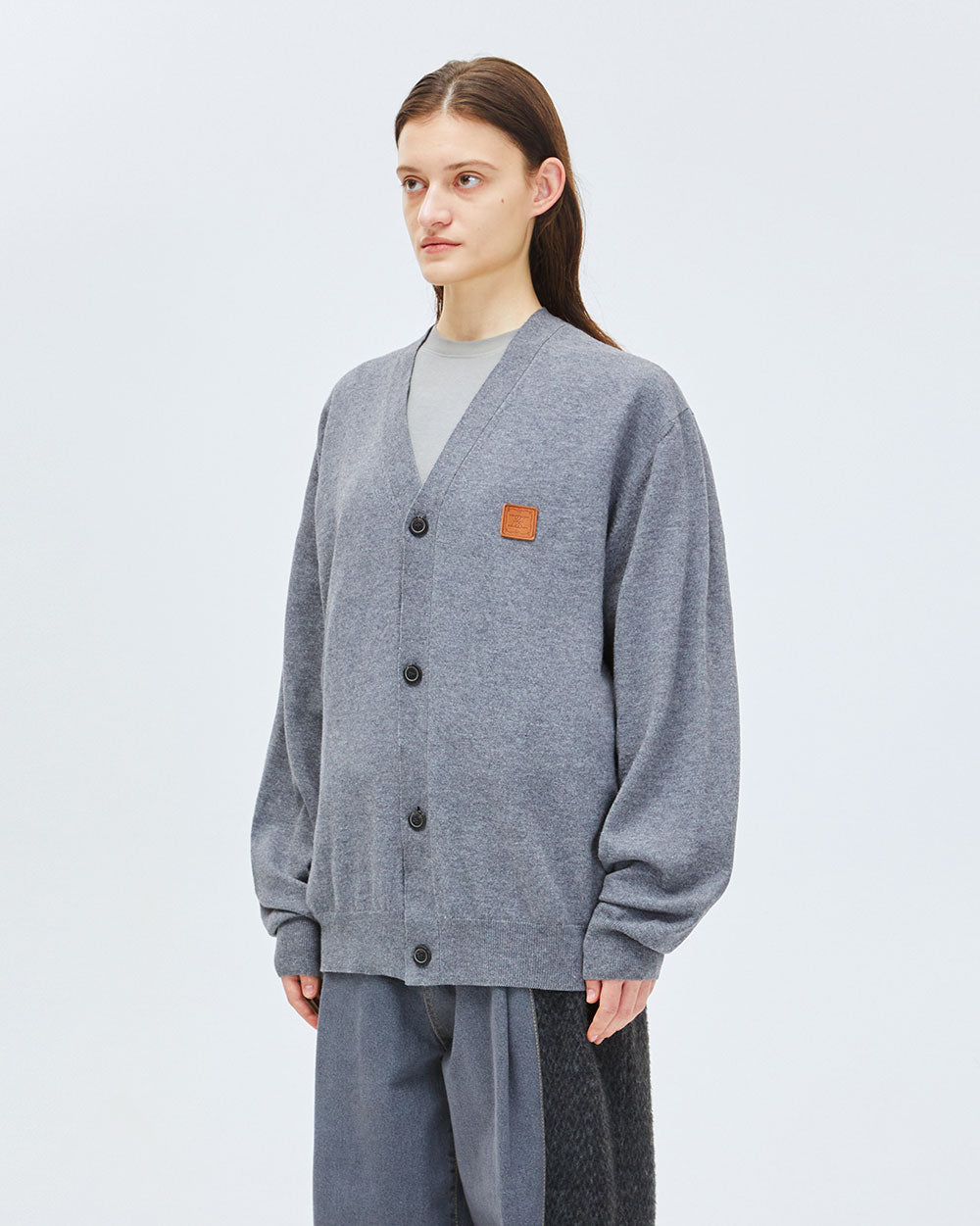 Ader Error - Decal logo cardigan (Grey) product image 2 | TRAB K-Fashion Australia