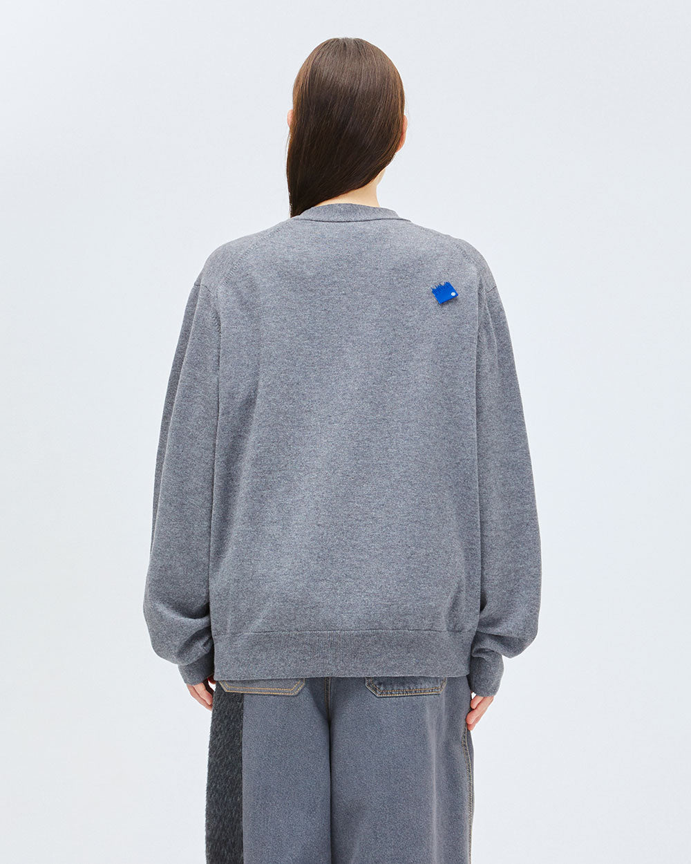 Ader Error - Decal logo cardigan (Grey) product image 3 | TRAB K-Fashion Australia