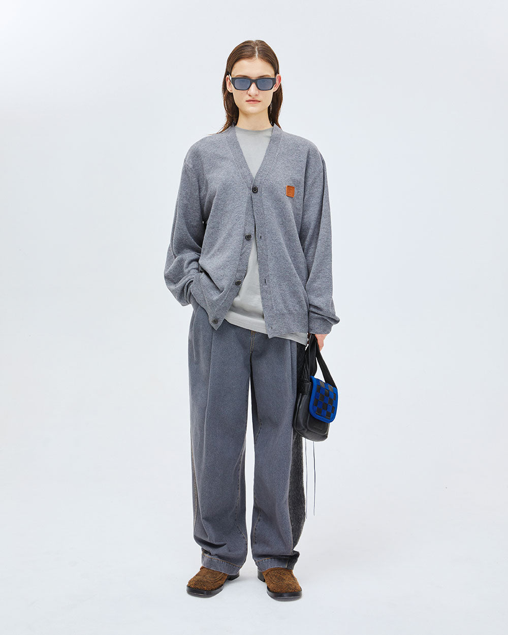 Ader Error - Decal logo cardigan (Grey) product image 4 | TRAB K-Fashion Australia