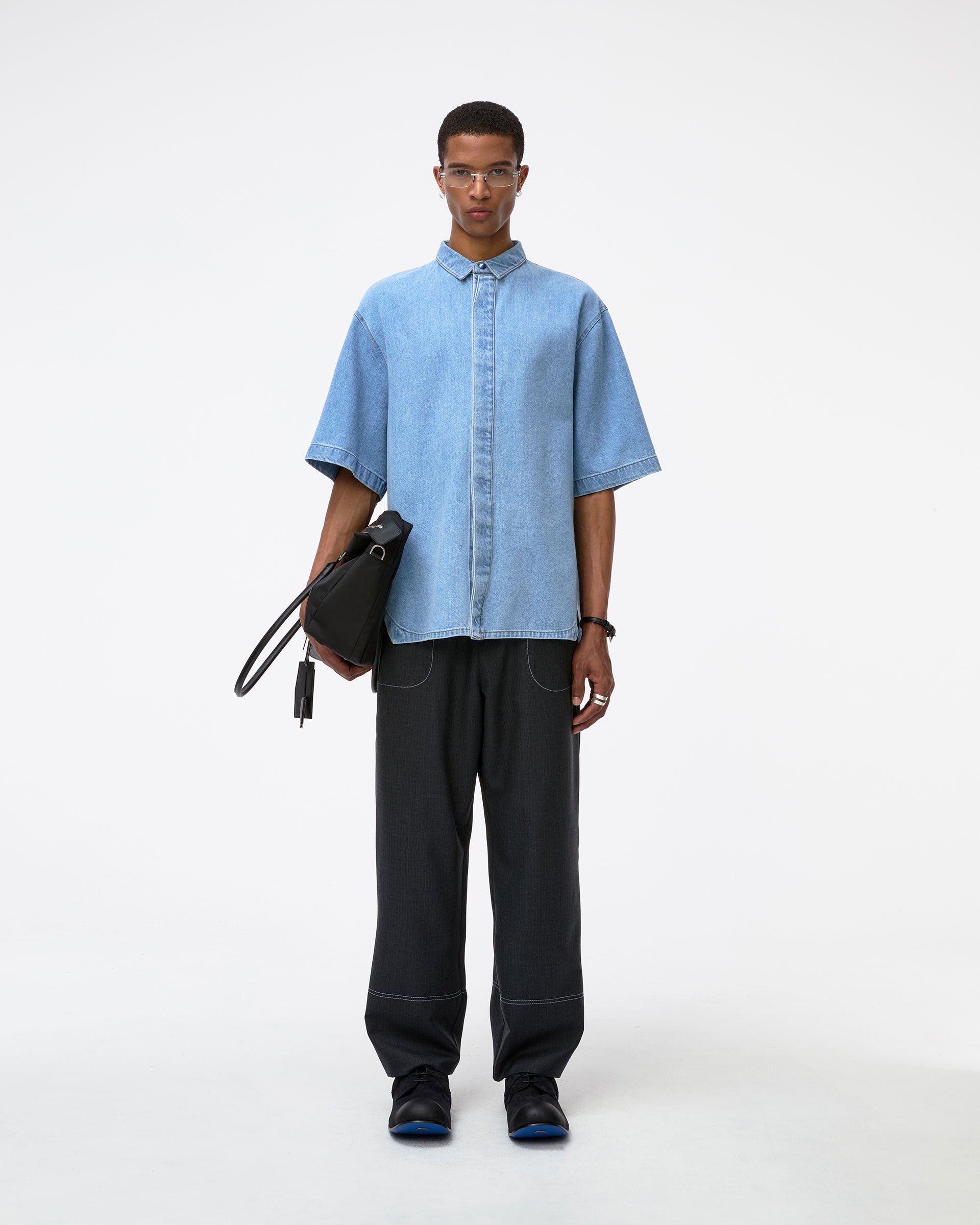 Ader Error - Half Sleeve Shirt Product. 57 (Light Blue) product image 1 | TRAB K-Fashion Australia
