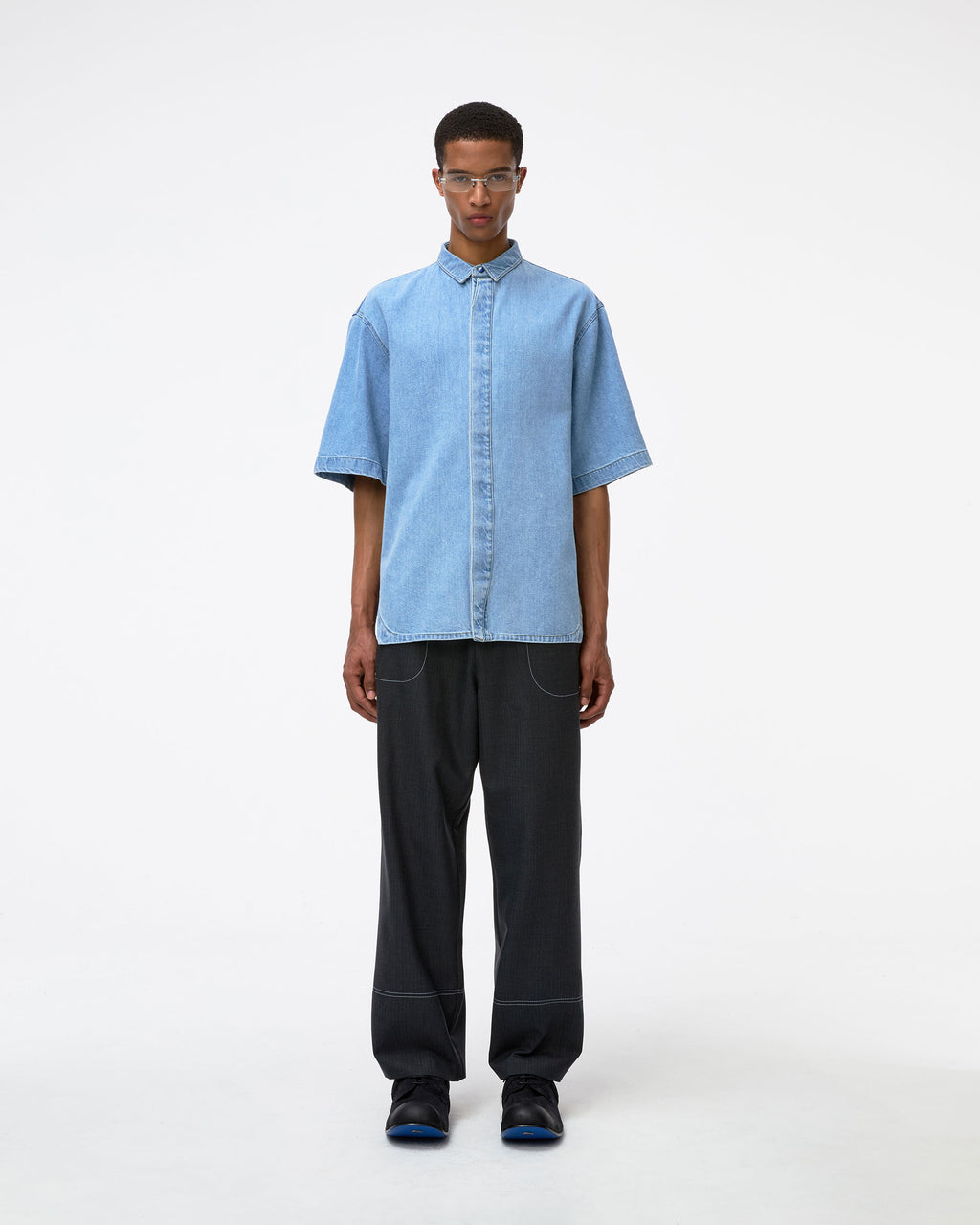 Ader Error - Half Sleeve Shirt Product. 57 (Light Blue) product image 2 | TRAB K-Fashion Australia