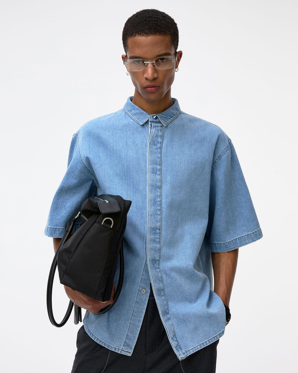 Ader Error - Half Sleeve Shirt Product. 57 (Light Blue) product image 5 | TRAB K-Fashion Australia