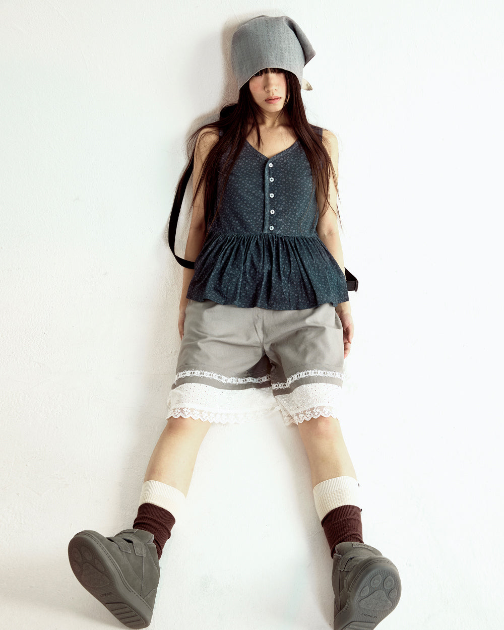 Coyseio - Dudu Ruffle Sleeveless (Charcoal) product image 3 | TRAB K-Fashion Australia