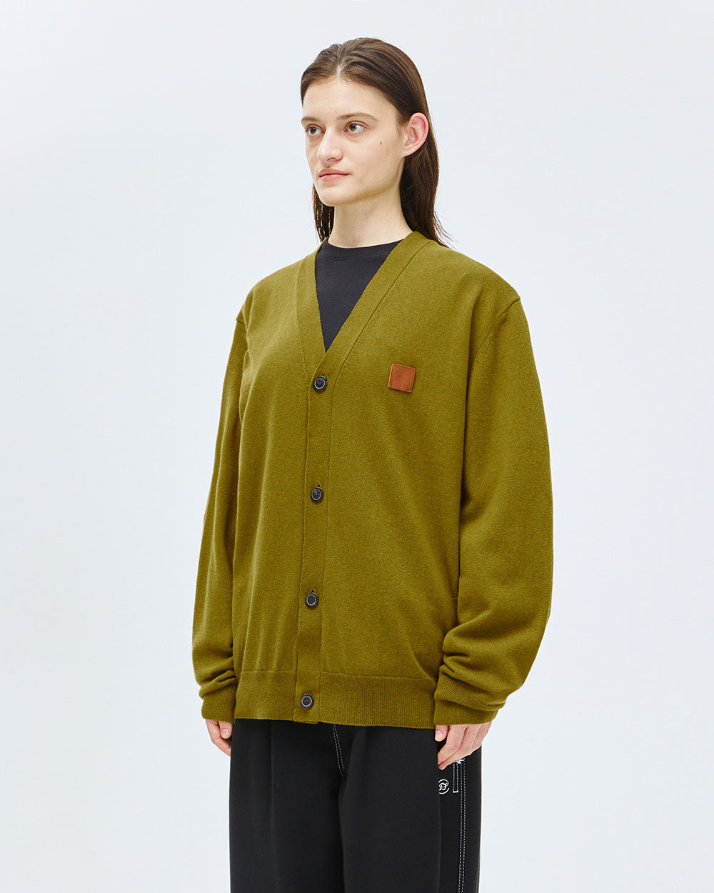 Ader Error - Decal logo cardigan (Khaki) product image 2 | TRAB K-Fashion Australia