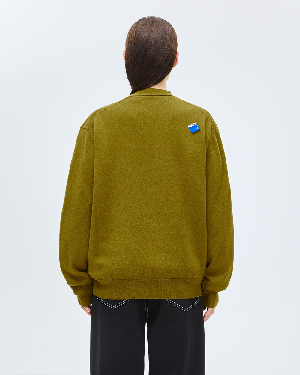 Ader Error - Decal logo cardigan (Khaki) product image 3 | TRAB K-Fashion Australia