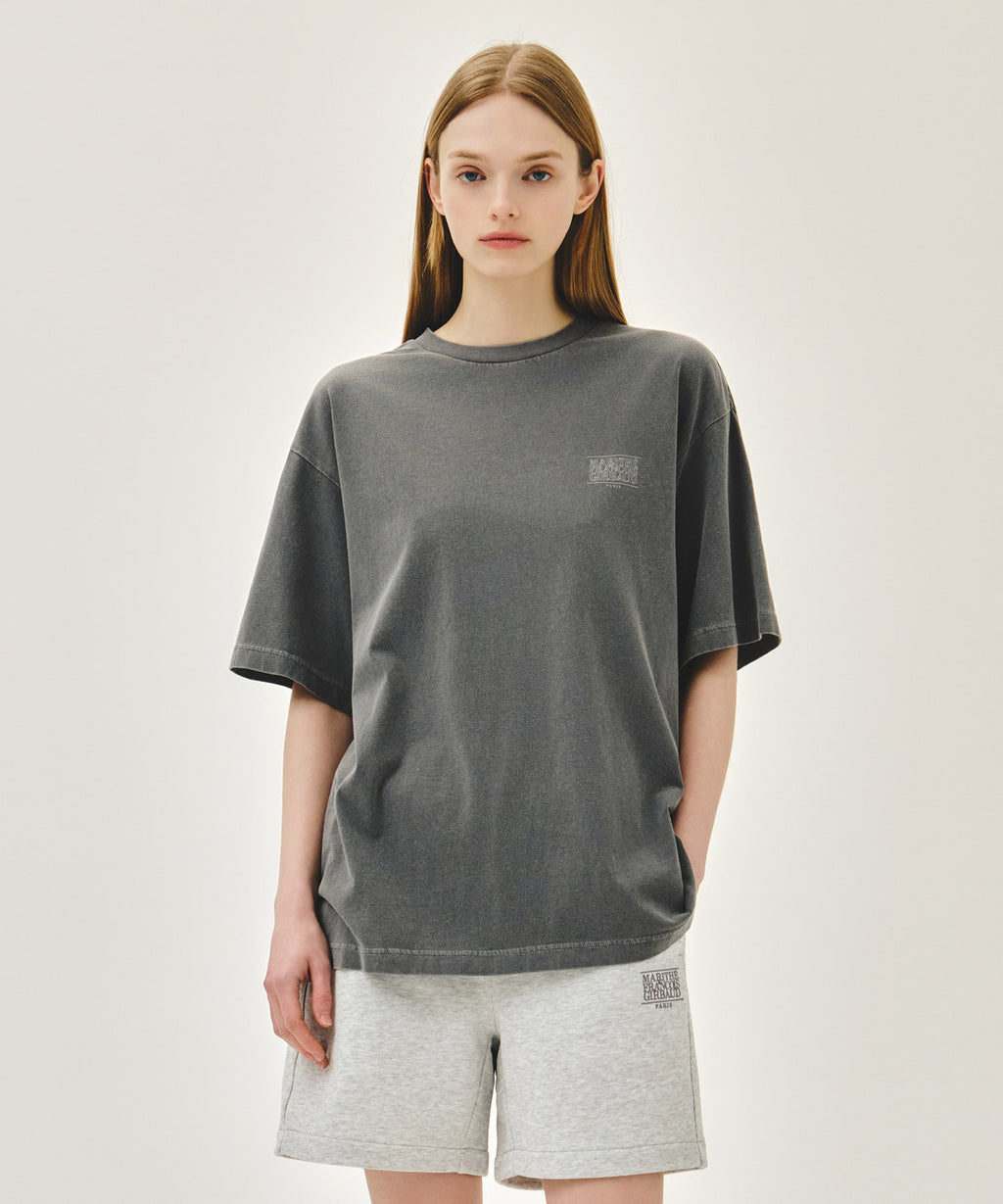 Marithe & Francois Girbaud - Outline Classic Logo Dyeing Oversized Tee (Charcoal) product image 1 | TRAB K-Fashion Australia