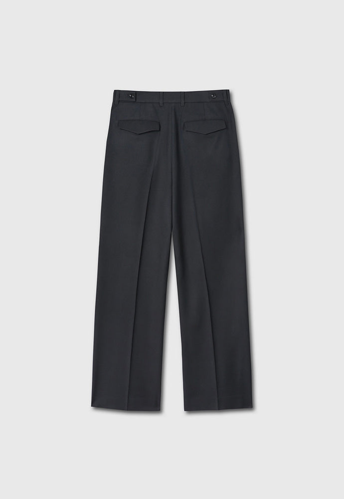 Tonywack - Wool Twill Pleated Wide Trousers (Carbon Grey) product image 7 | TRAB K-Fashion Australia