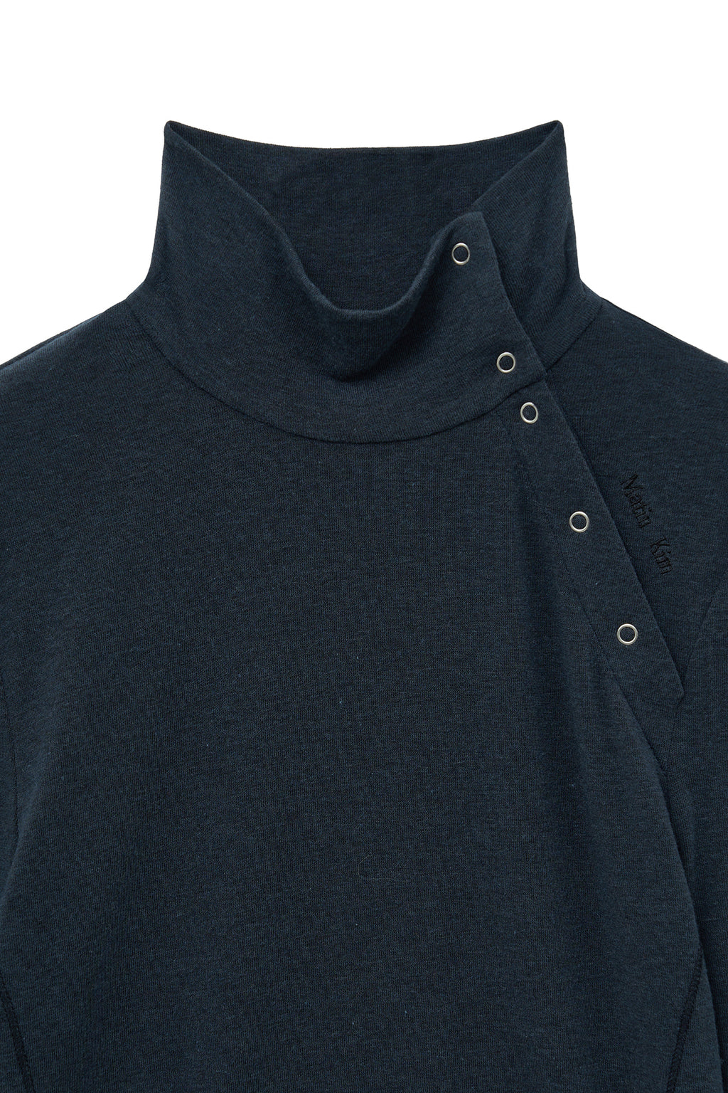 Matin Kim - Button Slit Half Neck Top (Navy) product image 4 | TRAB K-Fashion Australia