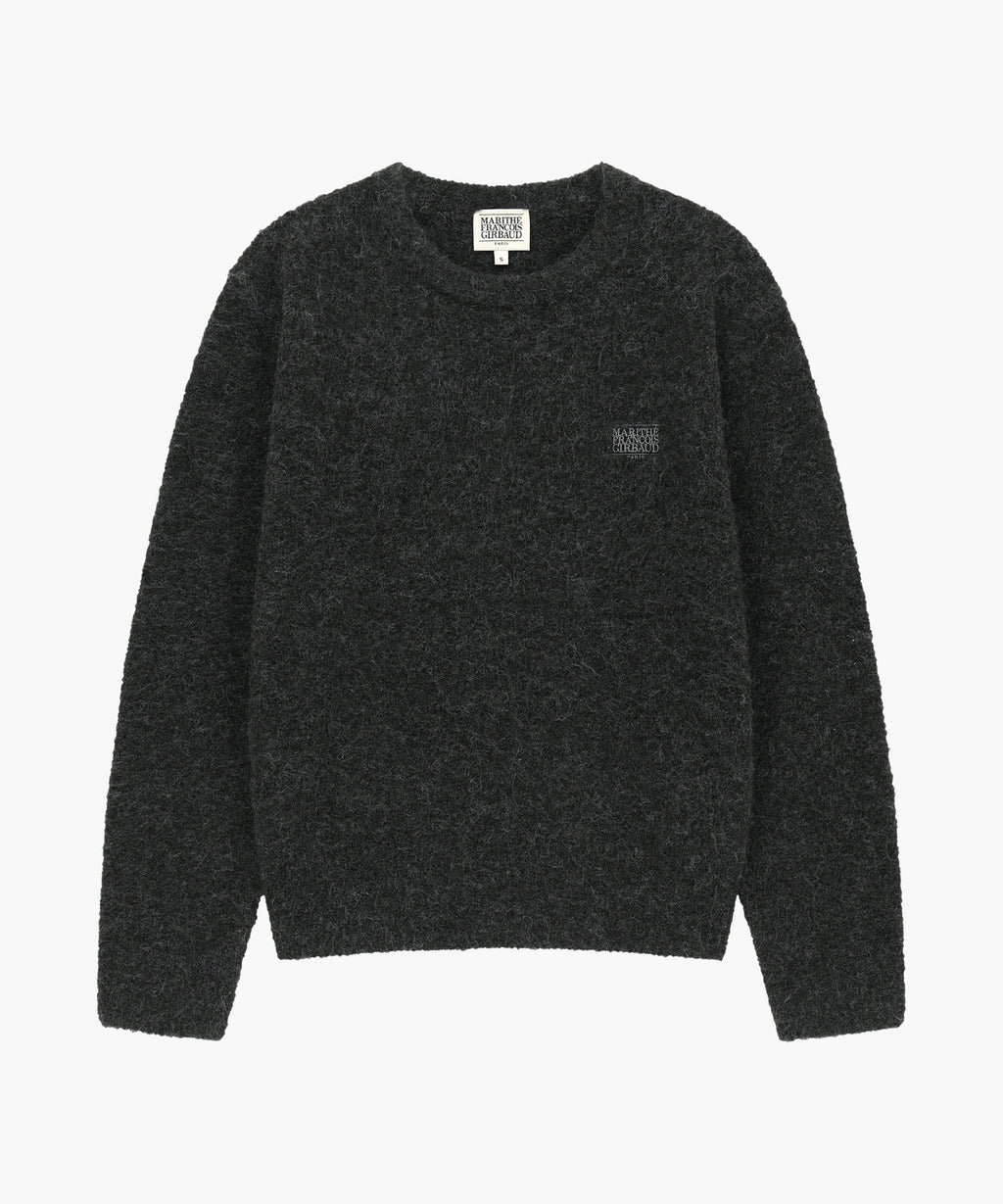 Marithe & Francois Girbaud - Small Classic Logo Boucle Knit Pullover (Charcoal) product image 5 | TRAB K-Fashion Australia