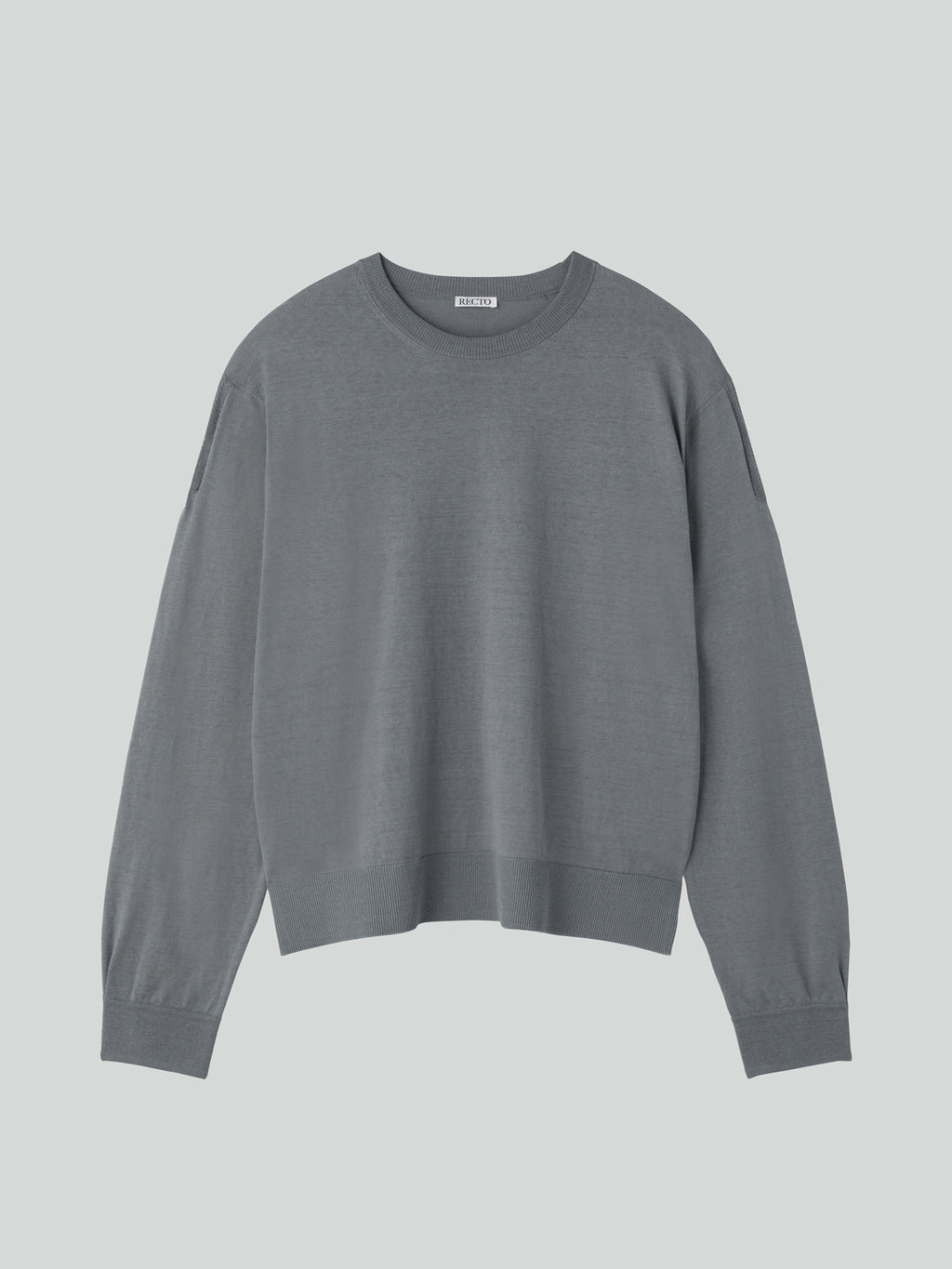 Recto - Silk-Linen Cuffs Detail Knit Top (Cool Grey) product image 4 | TRAB K-Fashion Australia