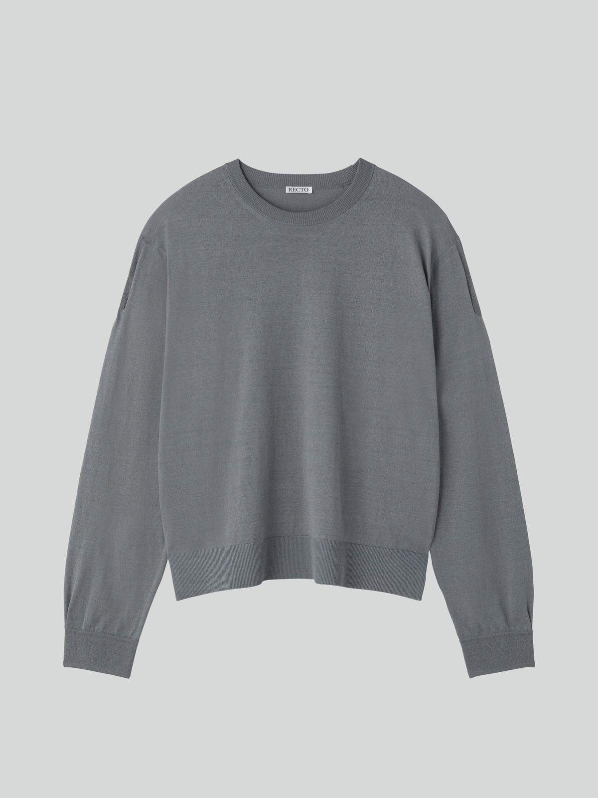 Recto - Silk-Linen Cuffs Detail Knit Top (Cool Grey) product image 4 | TRAB K-Fashion Australia
